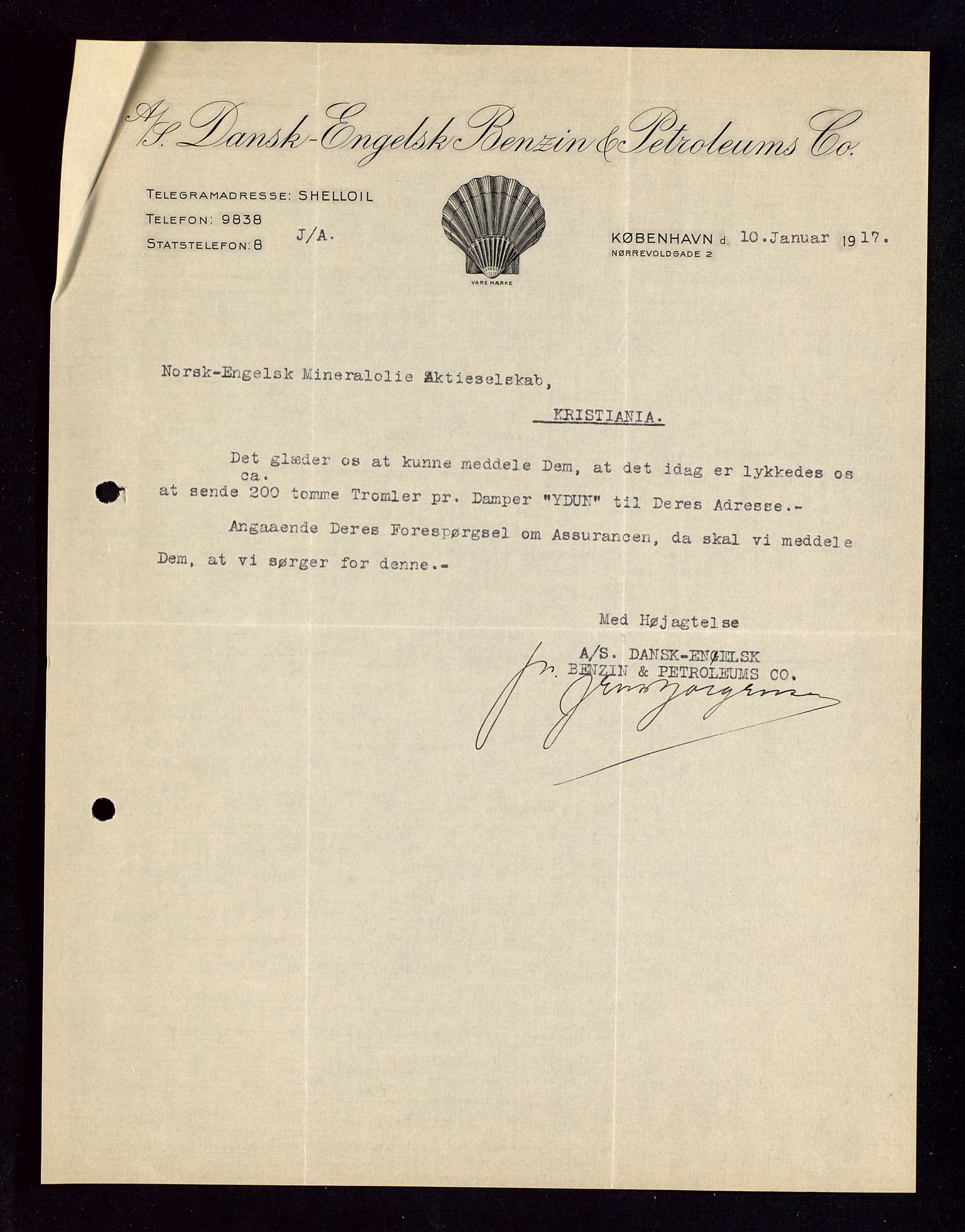 Pa 1521 - A/S Norske Shell, AV/SAST-A-101915/E/Ea/Eaa/L0002: Sjefskorrespondanse, 1917-1918, p. 360