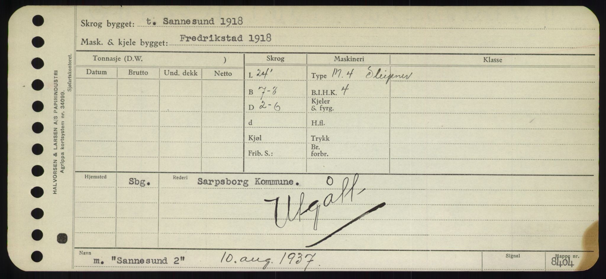 Sjøfartsdirektoratet med forløpere, Skipsmålingen, RA/S-1627/H/Hd/L0032: Fartøy, San-Seve, p. 145