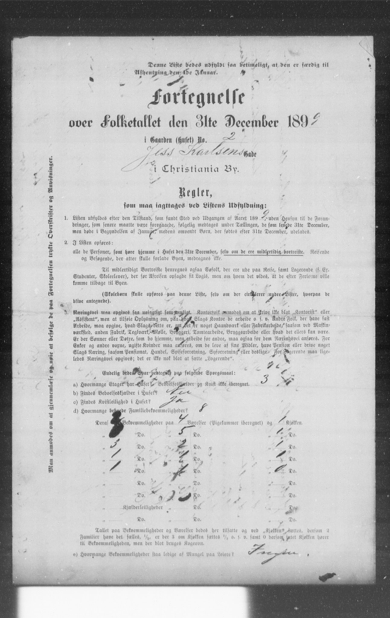 OBA, Municipal Census 1899 for Kristiania, 1899, p. 6086