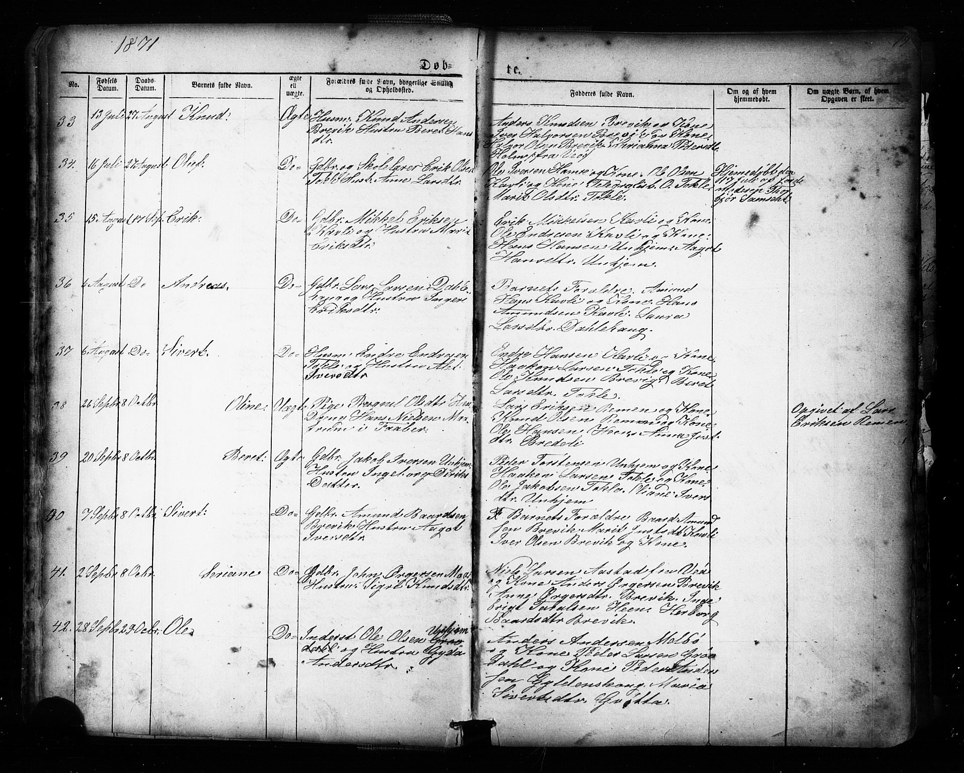 Ministerialprotokoller, klokkerbøker og fødselsregistre - Møre og Romsdal, AV/SAT-A-1454/545/L0588: Parish register (copy) no. 545C02, 1867-1902, p. 19