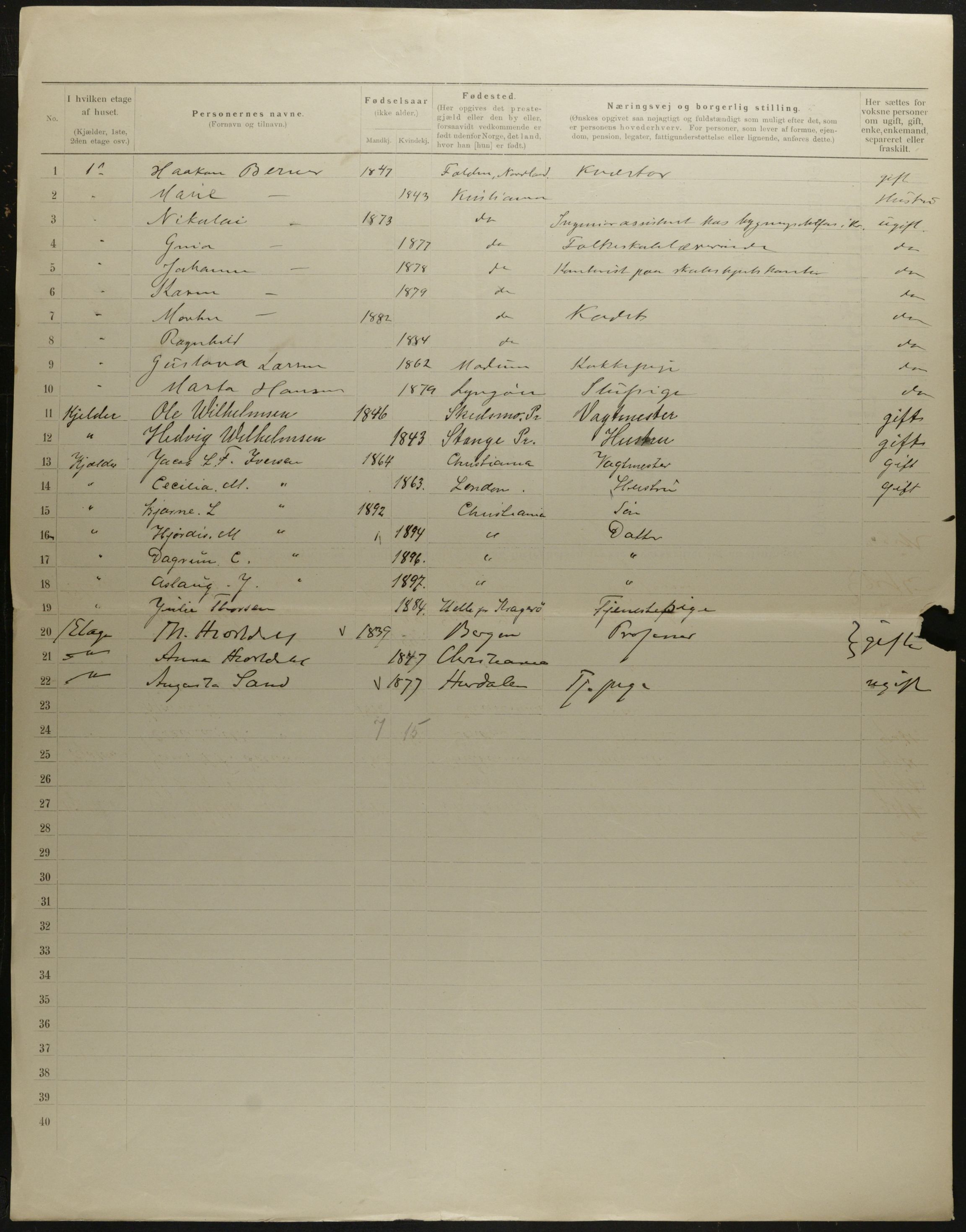 OBA, Municipal Census 1901 for Kristiania, 1901, p. 7648