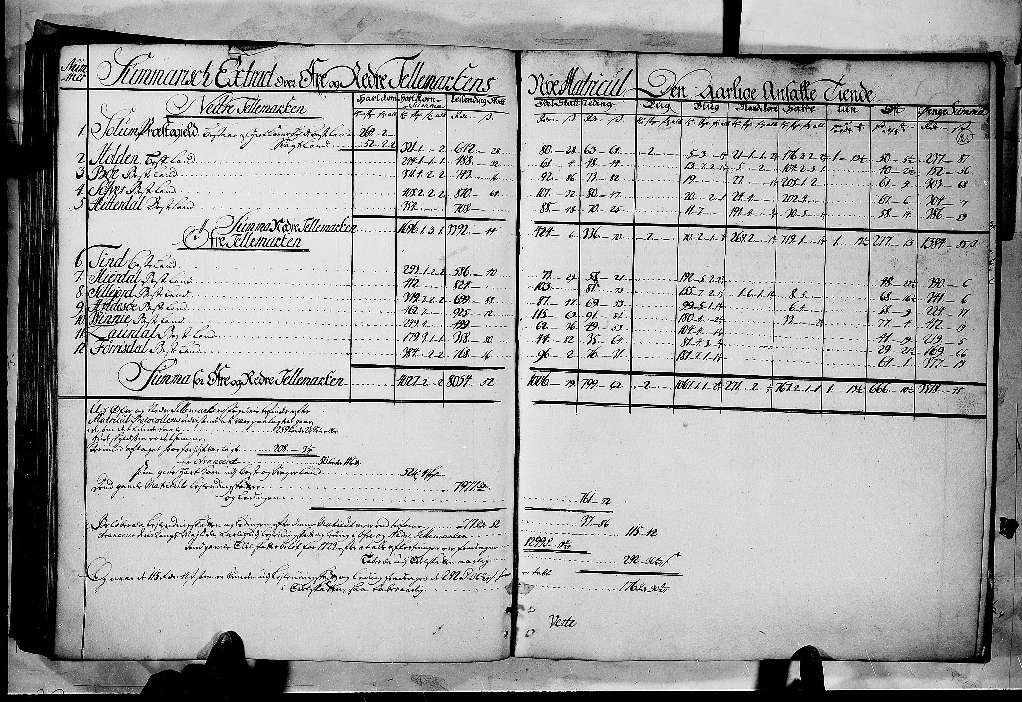 Rentekammeret inntil 1814, Realistisk ordnet avdeling, RA/EA-4070/N/Nb/Nbf/L0122: Øvre og Nedre Telemark matrikkelprotokoll, 1723