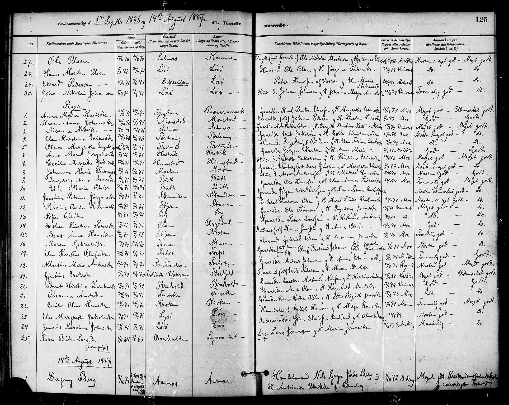 Ministerialprotokoller, klokkerbøker og fødselsregistre - Sør-Trøndelag, SAT/A-1456/655/L0680: Parish register (official) no. 655A09, 1880-1894, p. 125