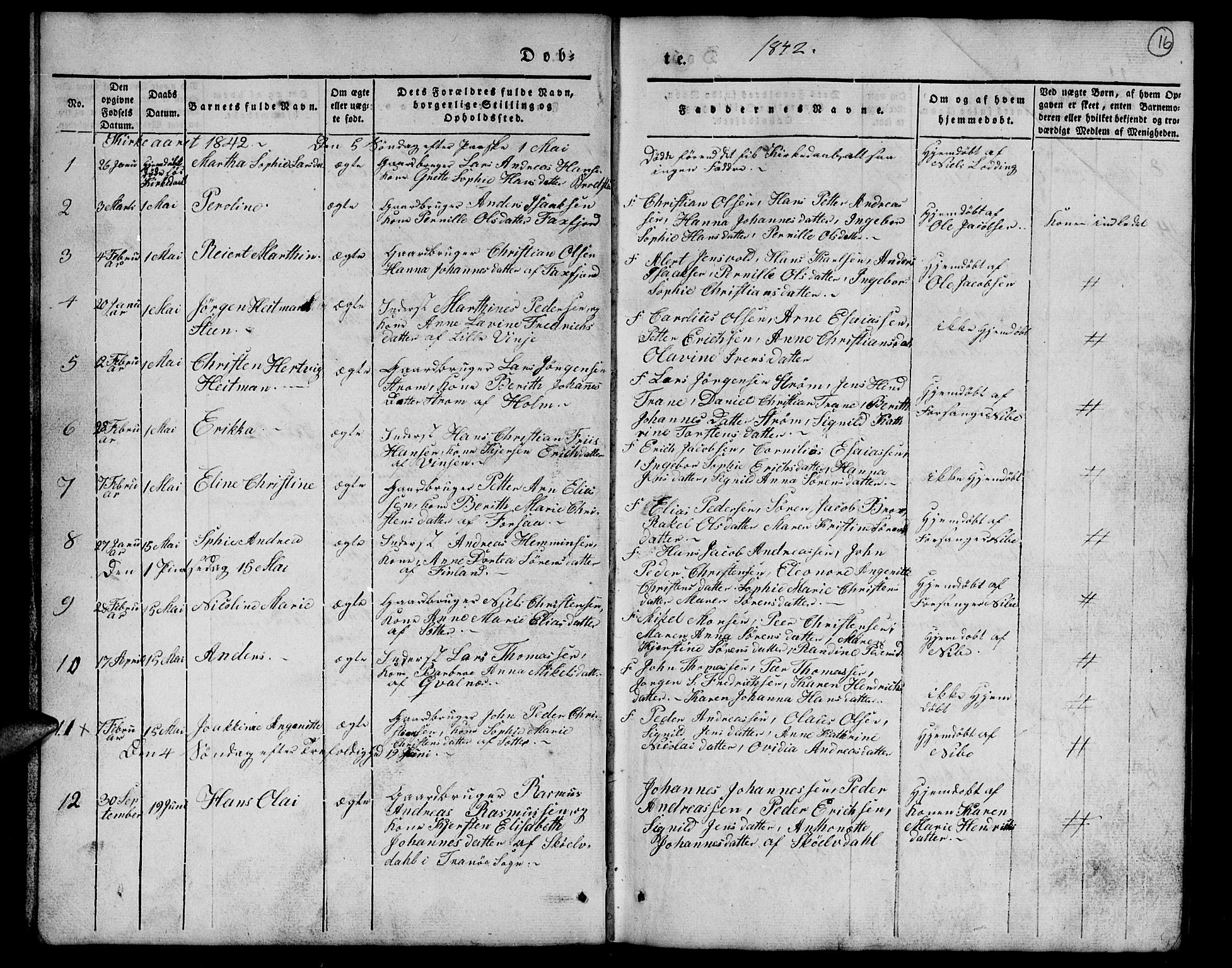 Tranøy sokneprestkontor, SATØ/S-1313/I/Ia/Iab/L0010klokker: Parish register (copy) no. 10, 1835-1844, p. 16