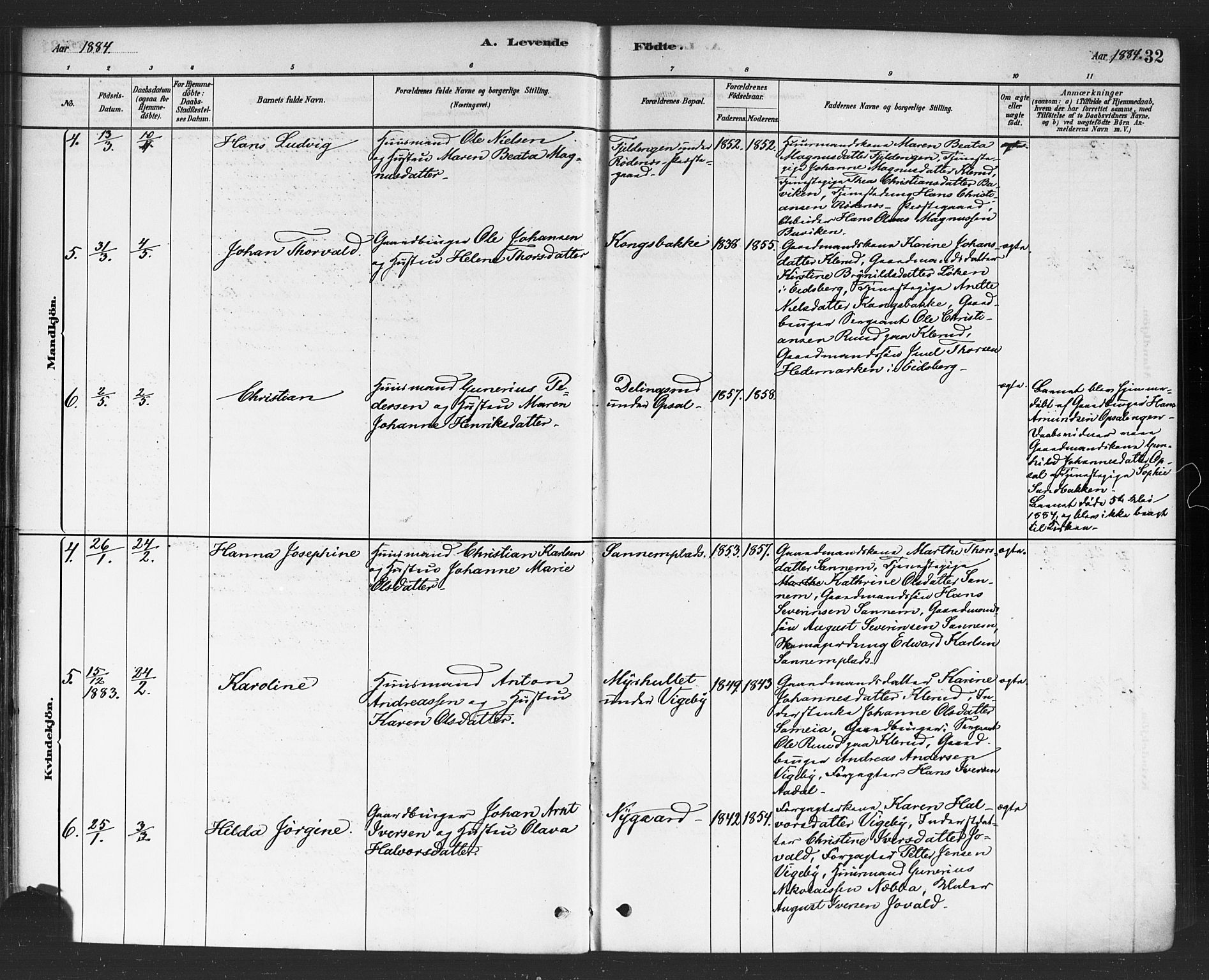 Rødenes prestekontor Kirkebøker, AV/SAO-A-2005/F/Fa/L0009: Parish register (official) no. I 9, 1880-1889, p. 32