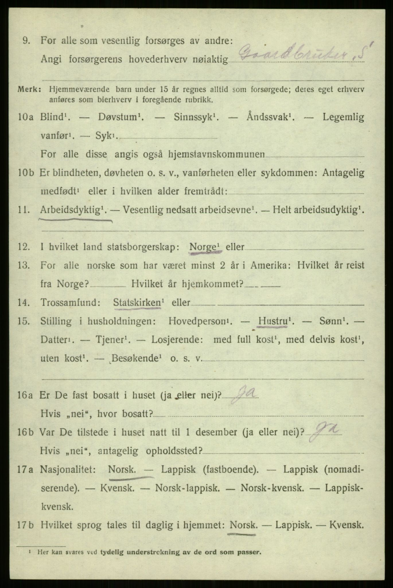 SATØ, 1920 census for Kvæfjord, 1920, p. 4522