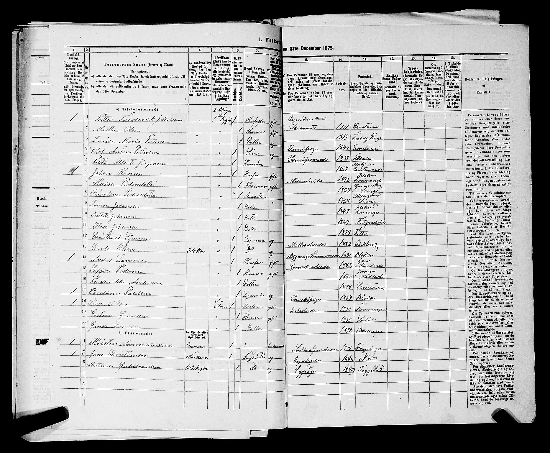 RA, 1875 census for 0301 Kristiania, 1875, p. 6479