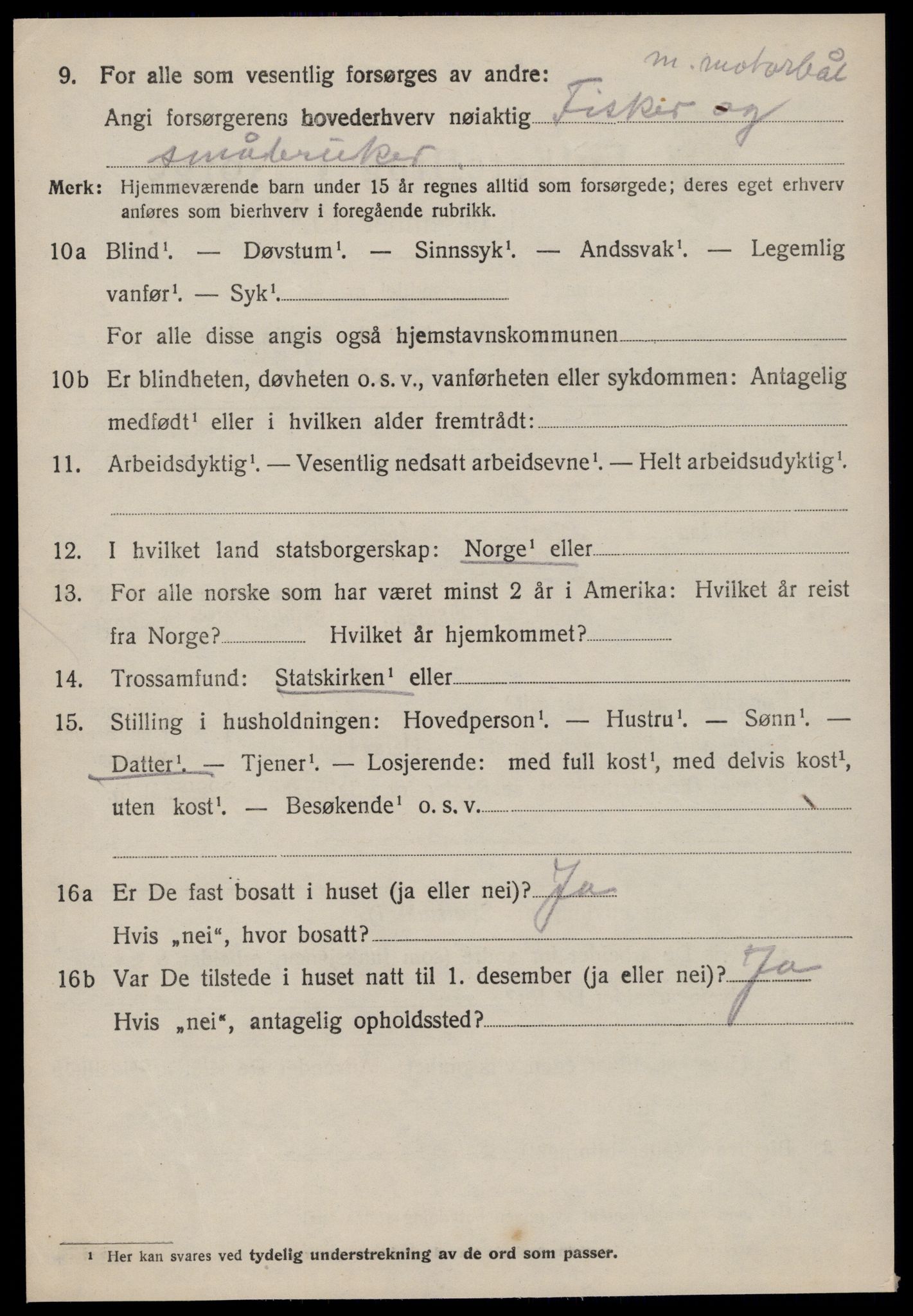 SAT, 1920 census for Vatne, 1920, p. 2687