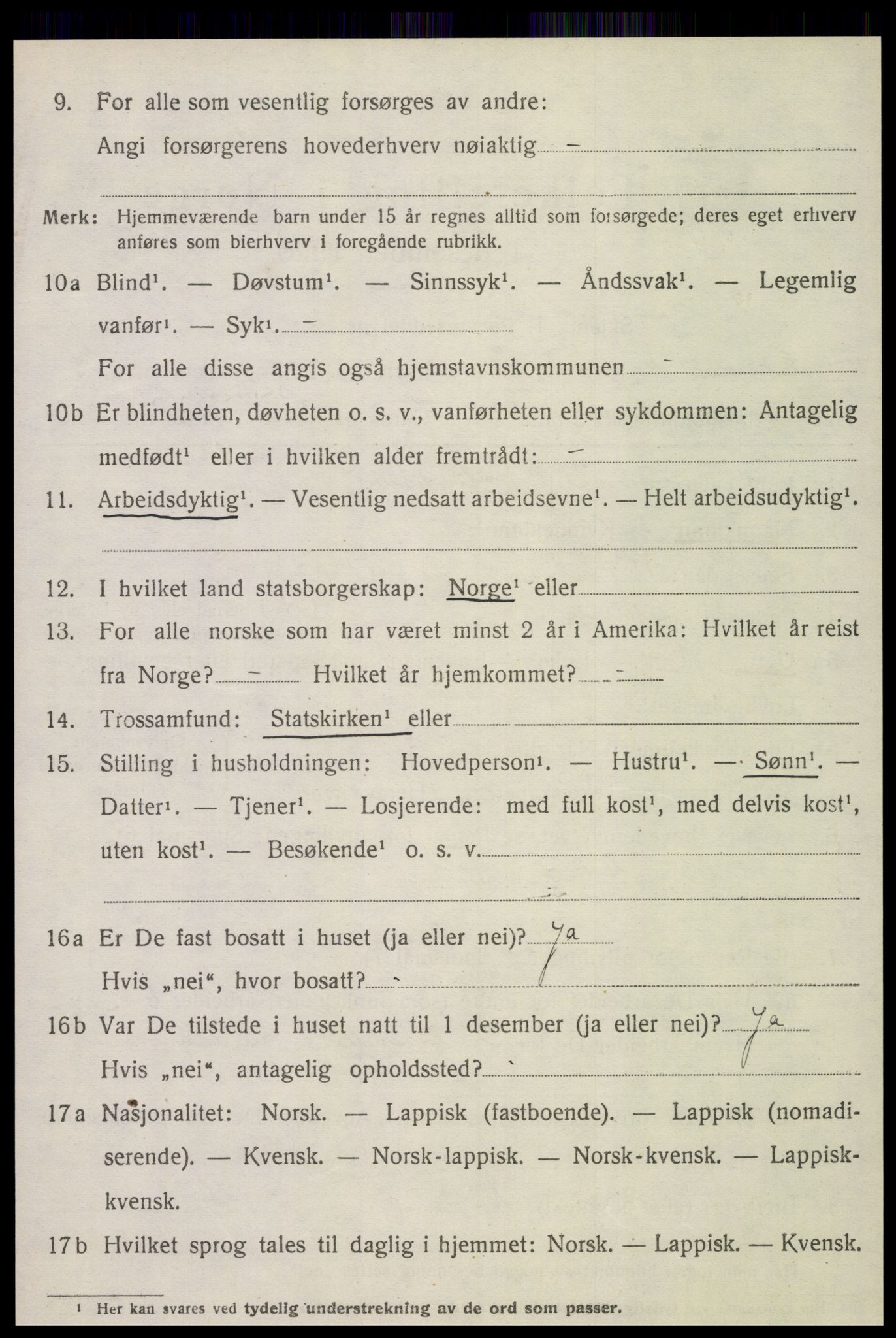 SAT, 1920 census for Leksvik, 1920, p. 3483