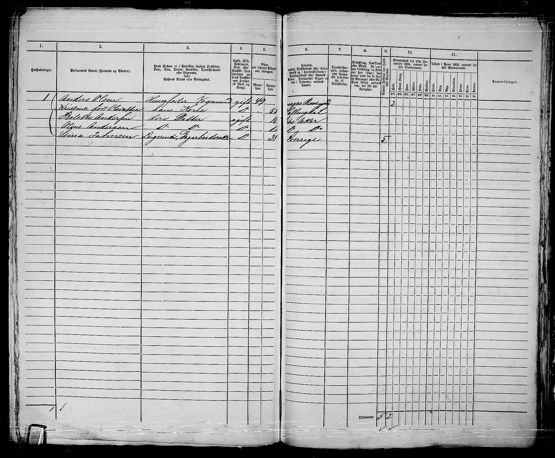 RA, 1865 census for Kristiania, 1865, p. 5411