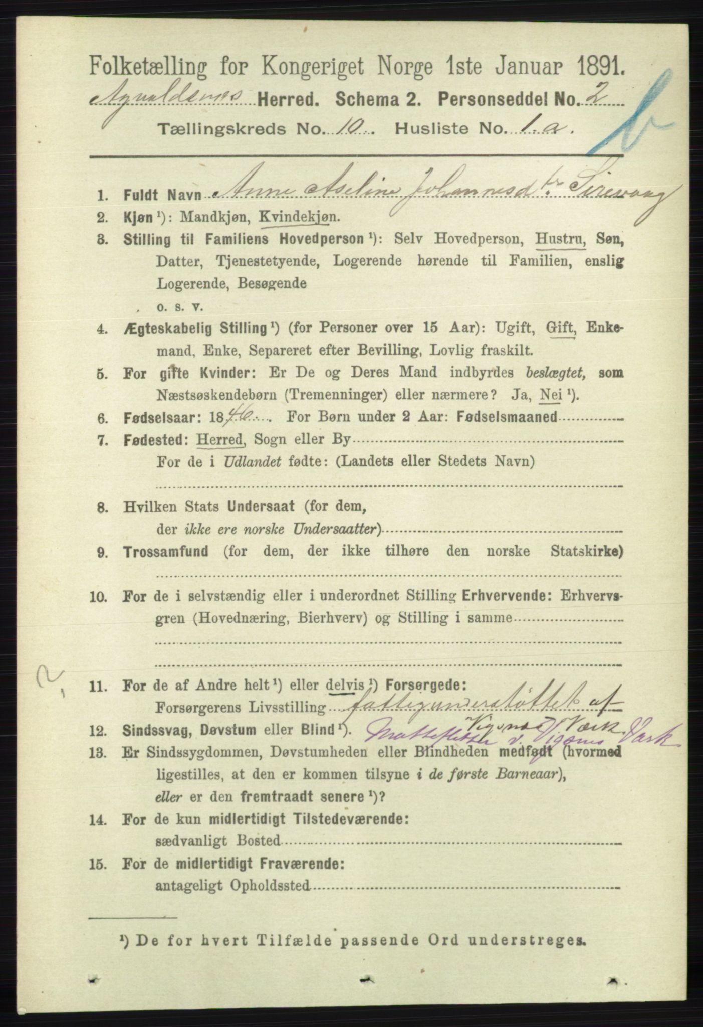 RA, 1891 census for 1147 Avaldsnes, 1891, p. 5792