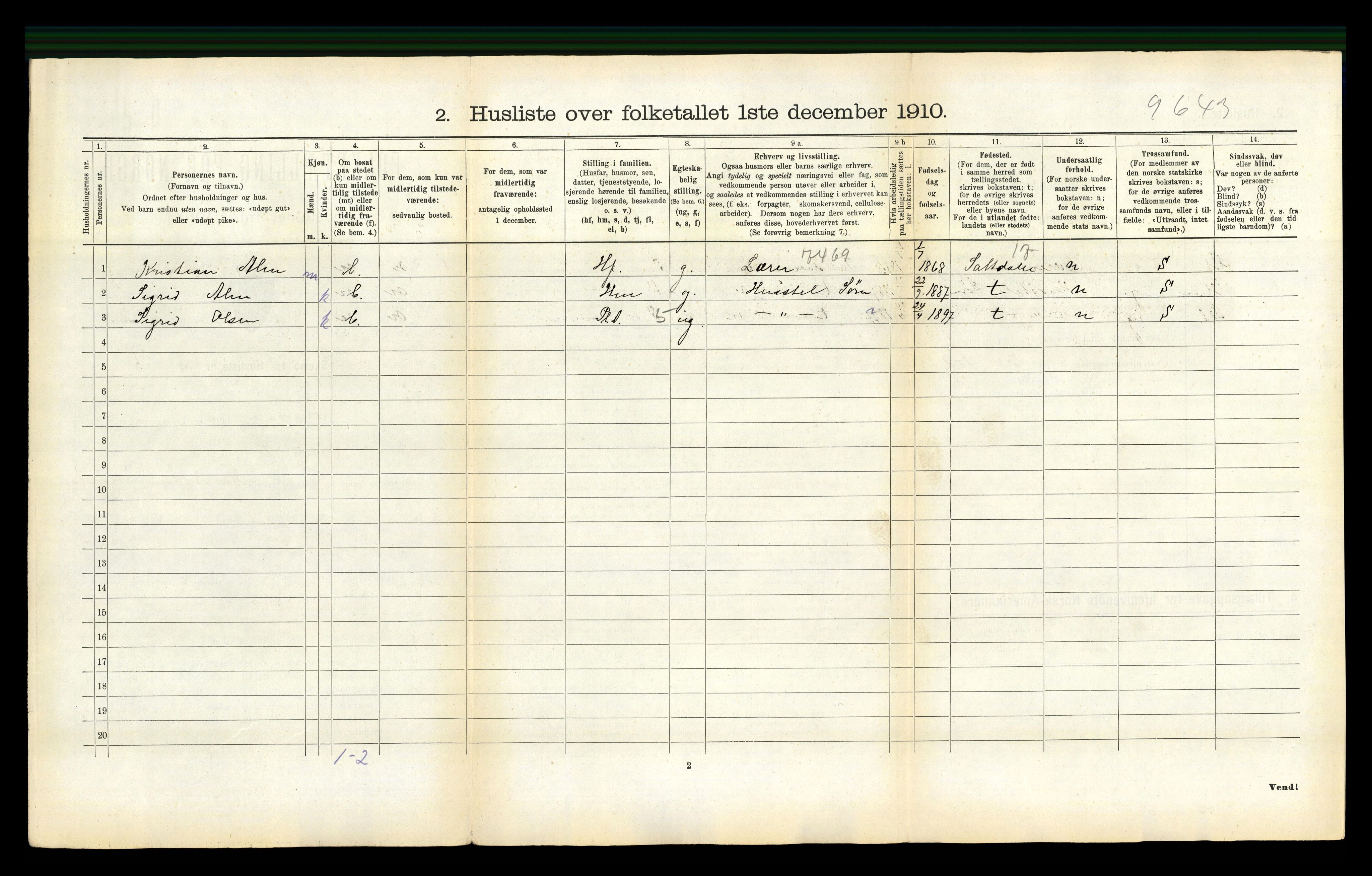 RA, 1910 census for Steigen, 1910, p. 118