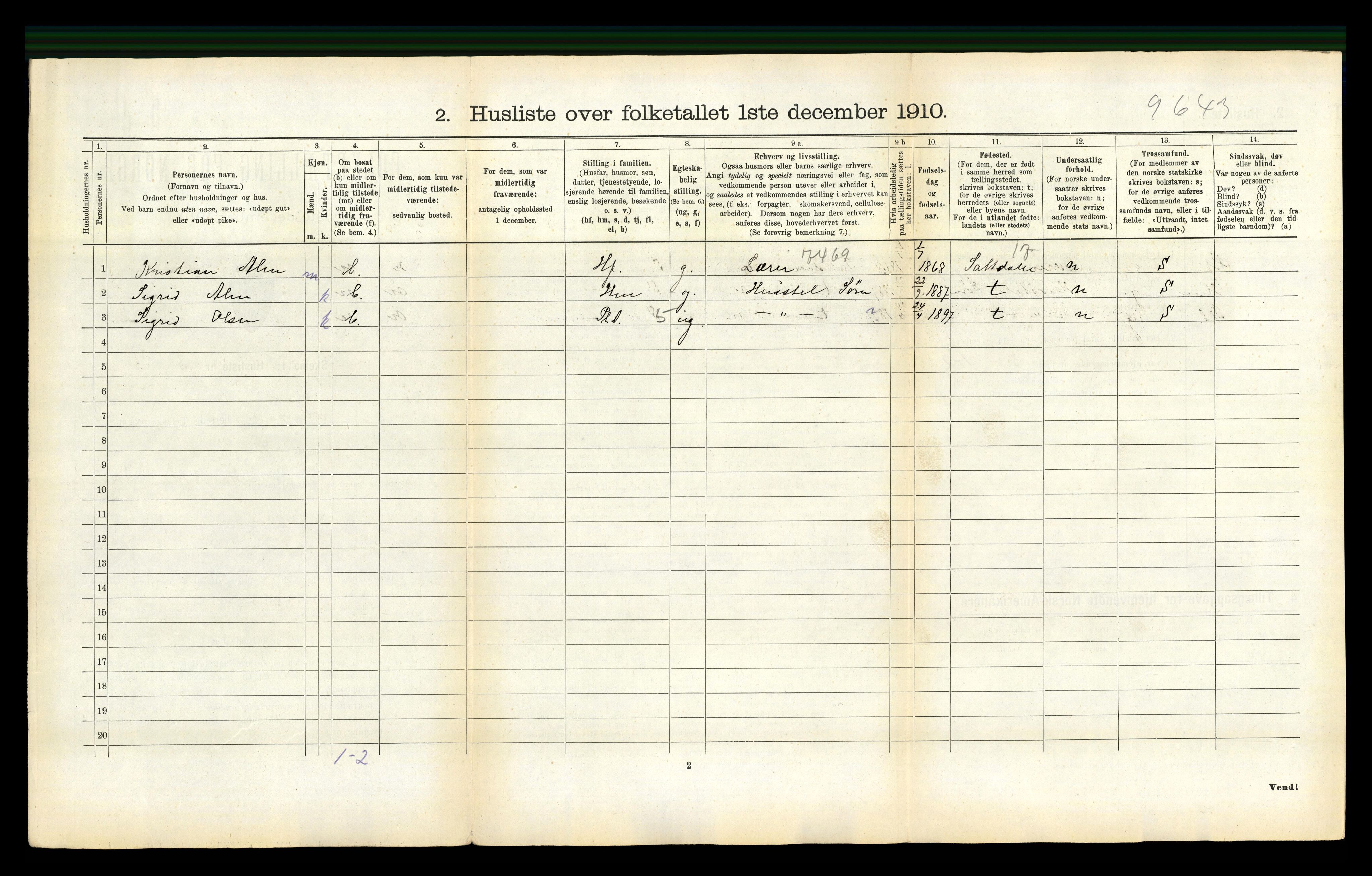 RA, 1910 census for Steigen, 1910, p. 118