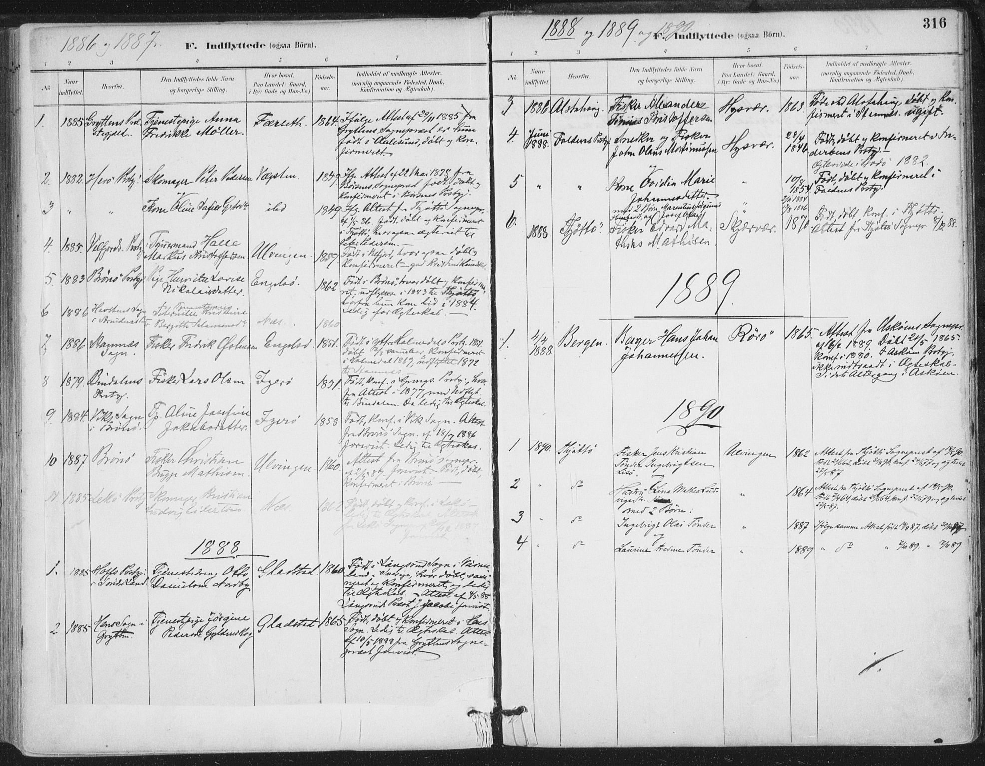 Ministerialprotokoller, klokkerbøker og fødselsregistre - Nordland, AV/SAT-A-1459/816/L0244: Parish register (official) no. 816A10, 1886-1903, p. 316