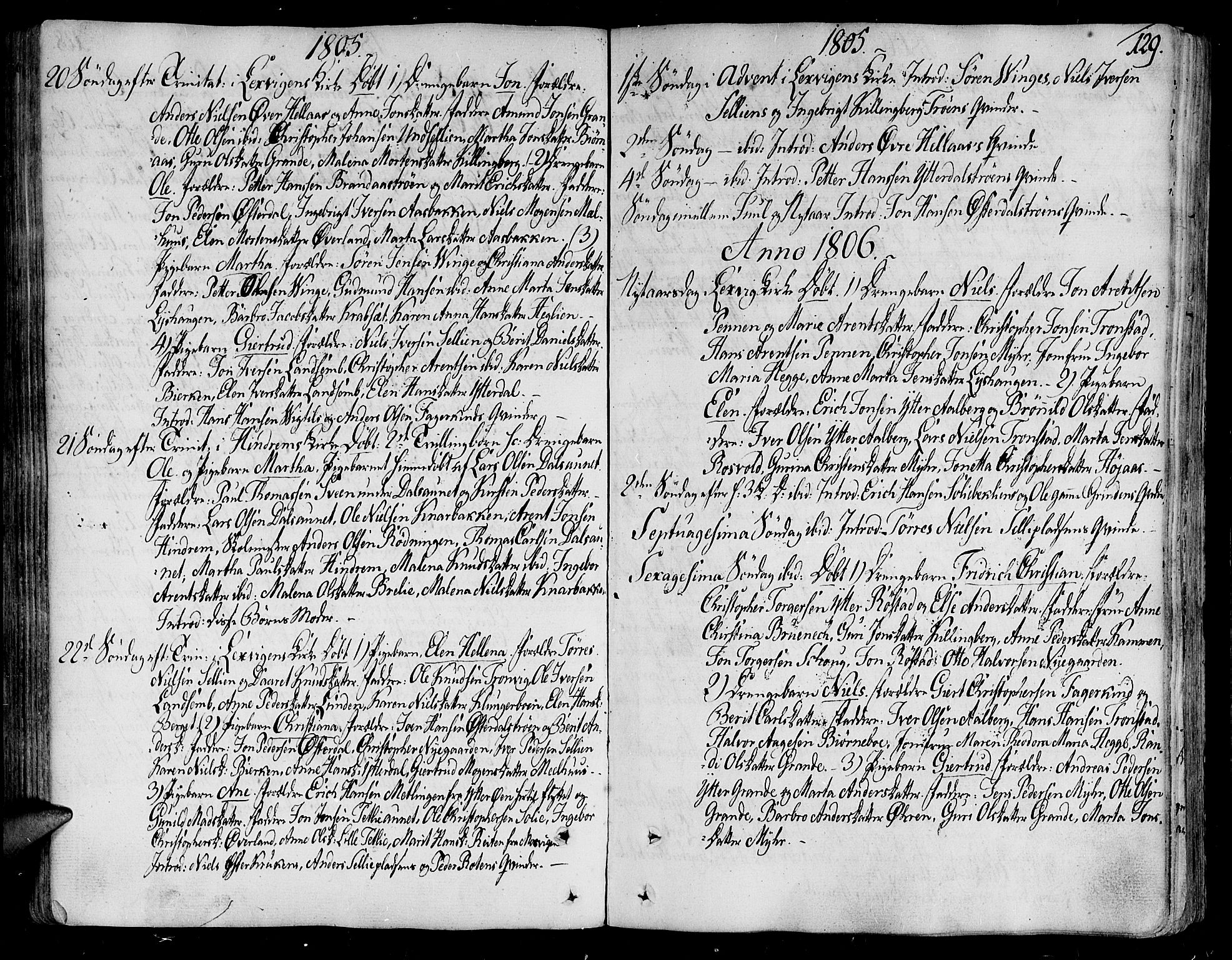 Ministerialprotokoller, klokkerbøker og fødselsregistre - Nord-Trøndelag, SAT/A-1458/701/L0004: Parish register (official) no. 701A04, 1783-1816, p. 129