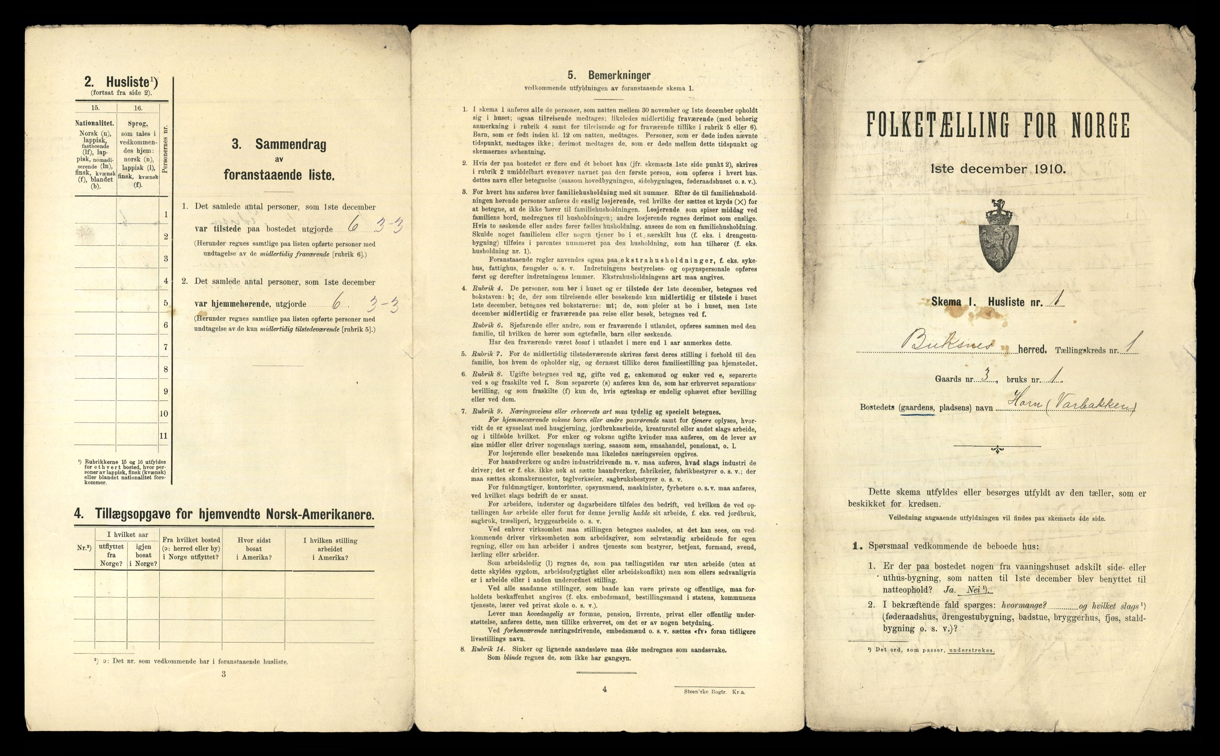 RA, 1910 census for Buksnes, 1910, p. 50