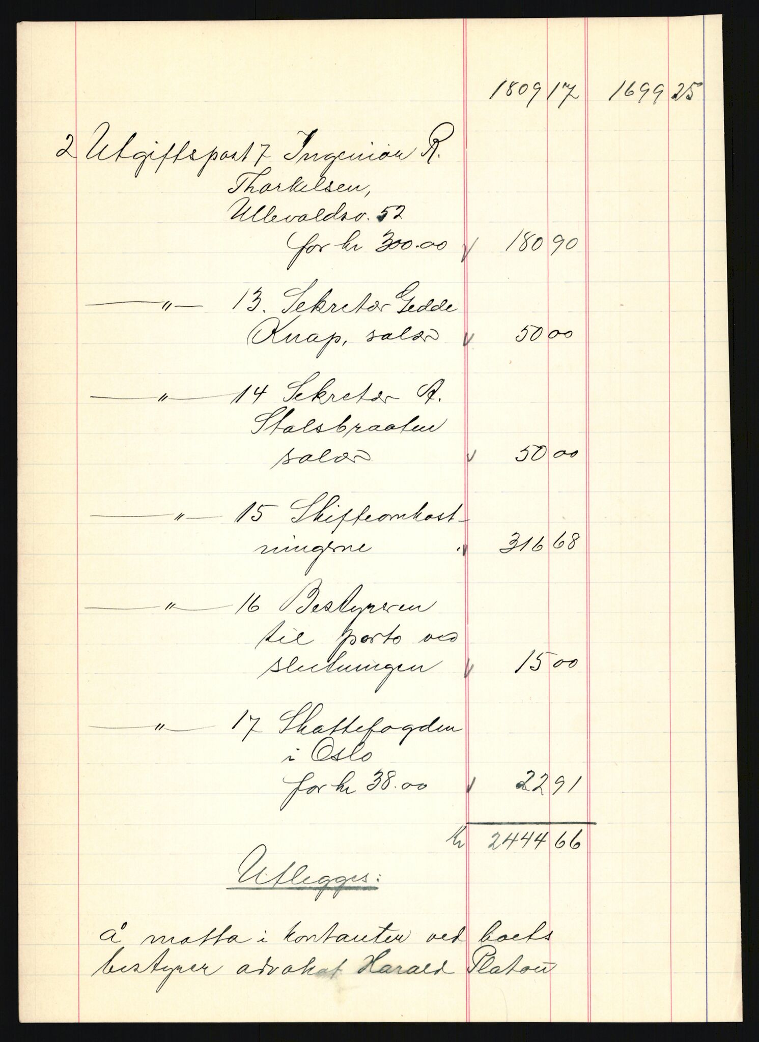 Oslo skifterett, AV/SAO-A-10383/H/Hd/Hdb/L0049: Skifteutlodningsprotokoll - avd. I, 1942