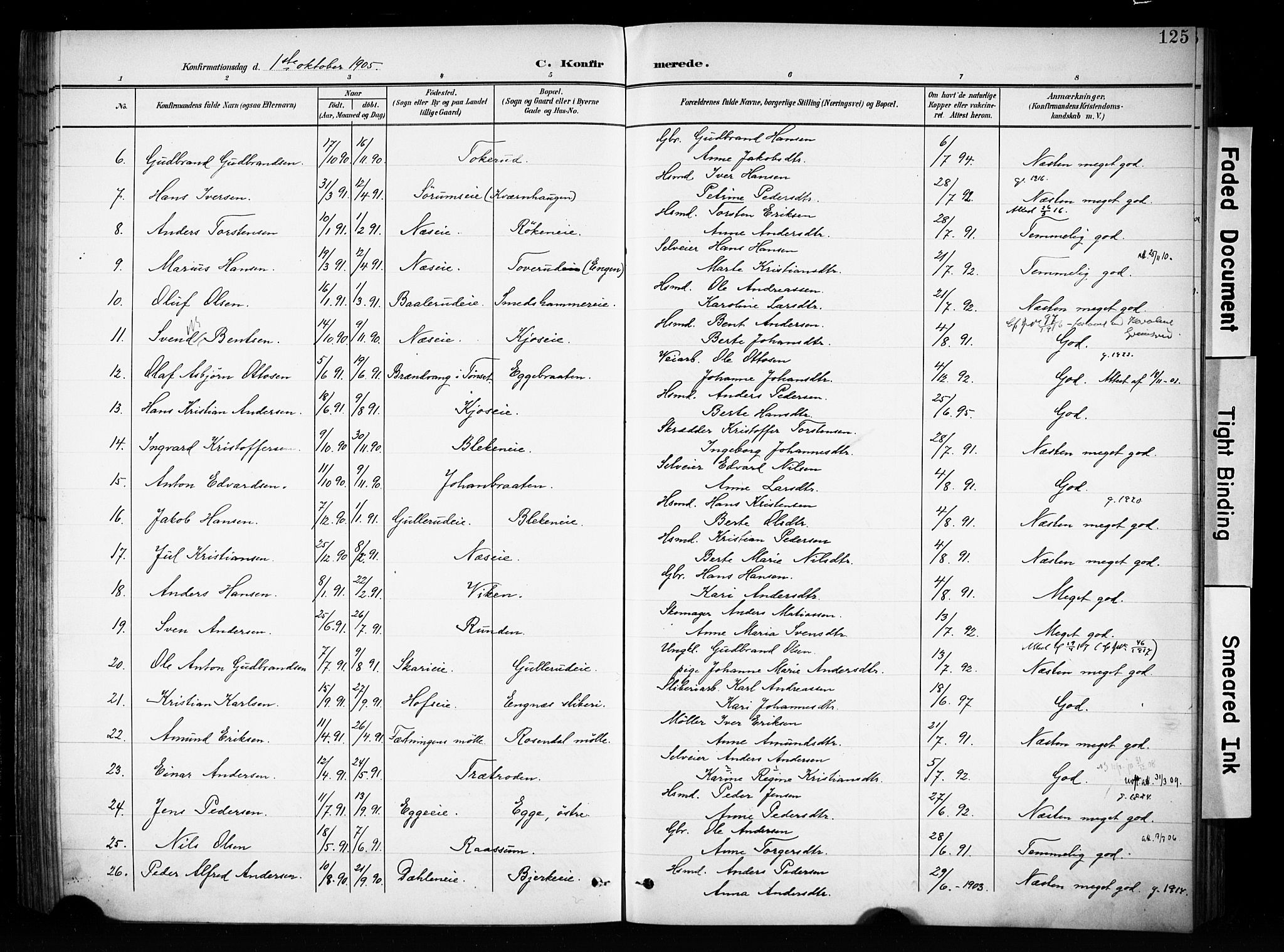 Brandbu prestekontor, SAH/PREST-114/H/Ha/Haa/L0001: Parish register (official) no. 1, 1900-1912, p. 125