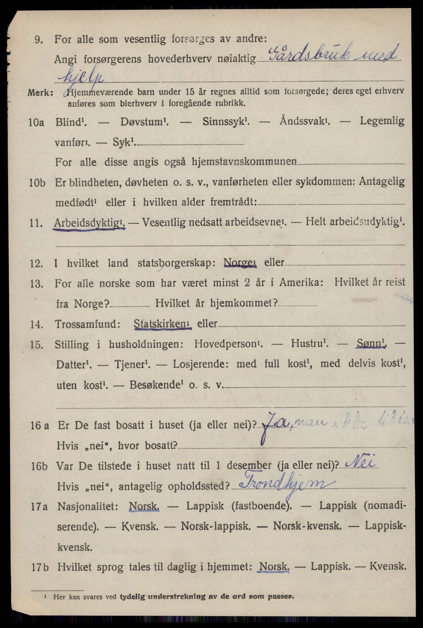 SAT, 1920 census for Jøssund, 1920, p. 3953