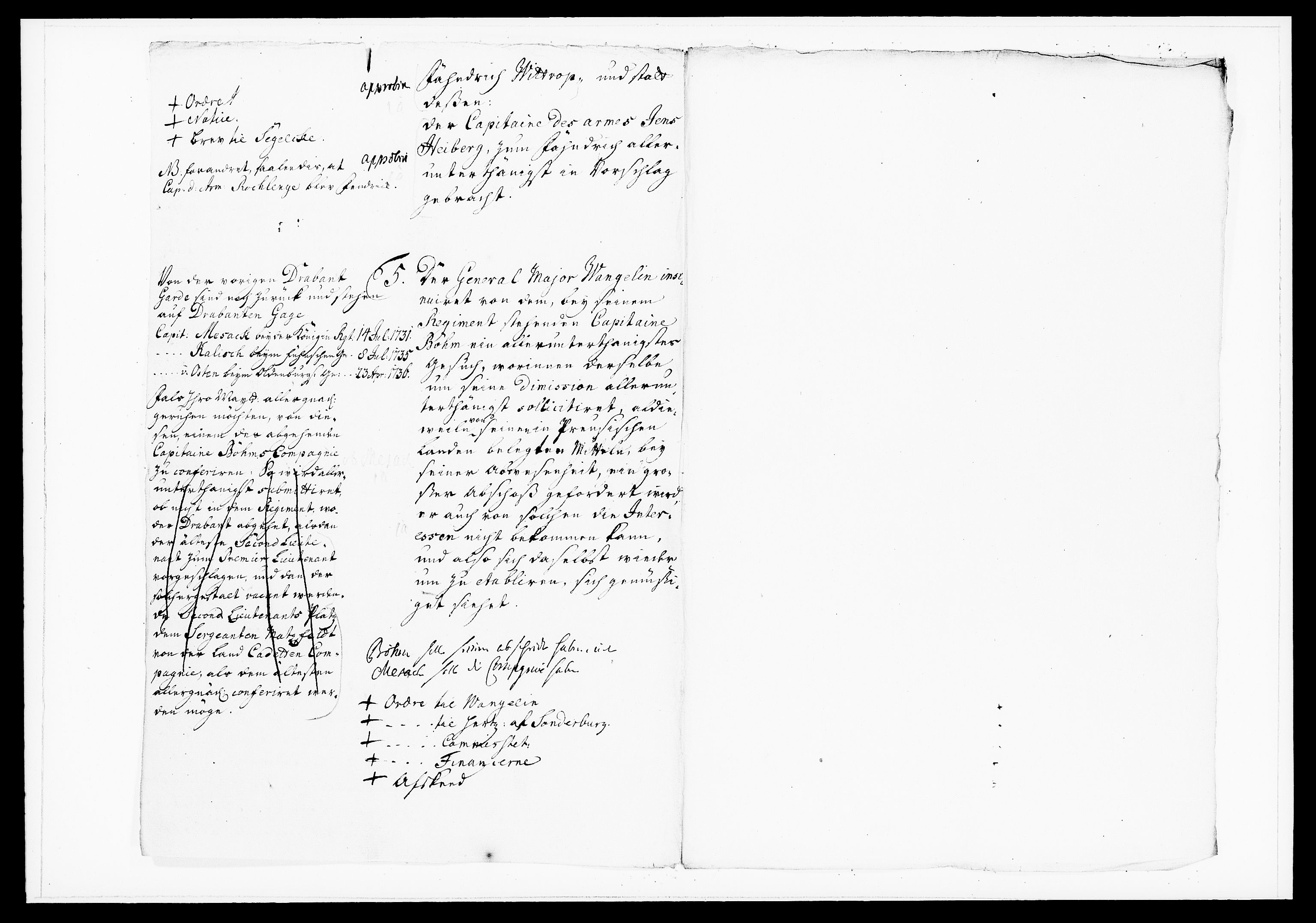 Krigskollegiet, Krigskancelliet, DRA/A-0006/-/1176-1181: Refererede sager, 1743, p. 316