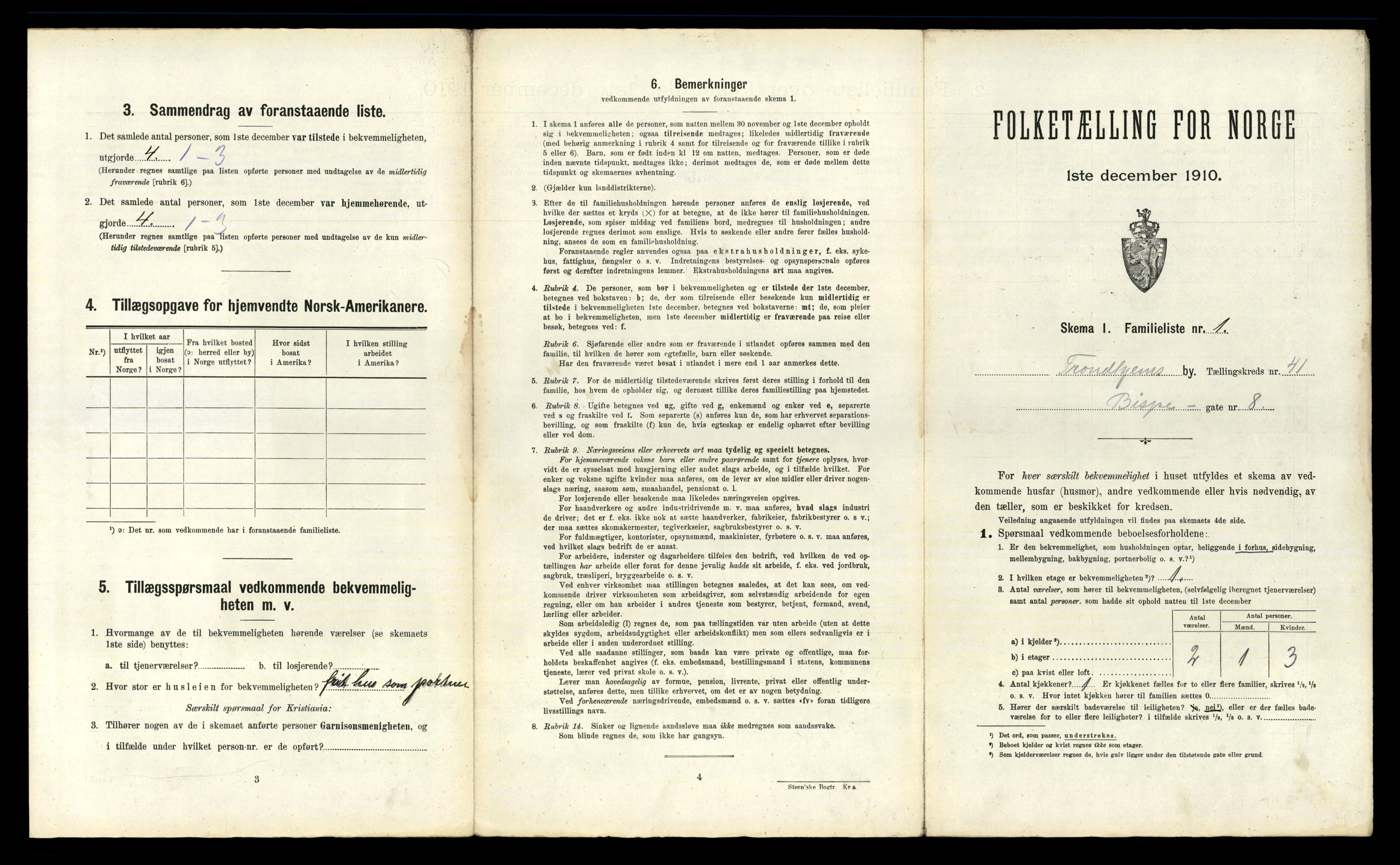 RA, 1910 census for Trondheim, 1910, p. 10713