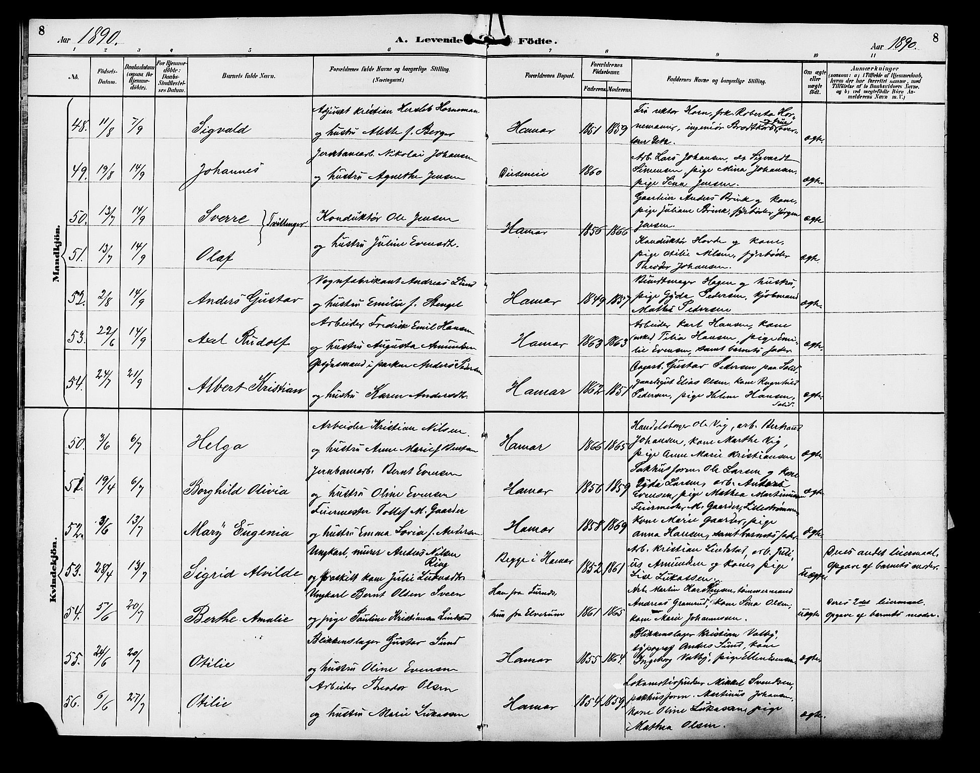 Vang prestekontor, Hedmark, AV/SAH-PREST-008/H/Ha/Hab/L0013: Parish register (copy) no. 13, 1890-1899, p. 8