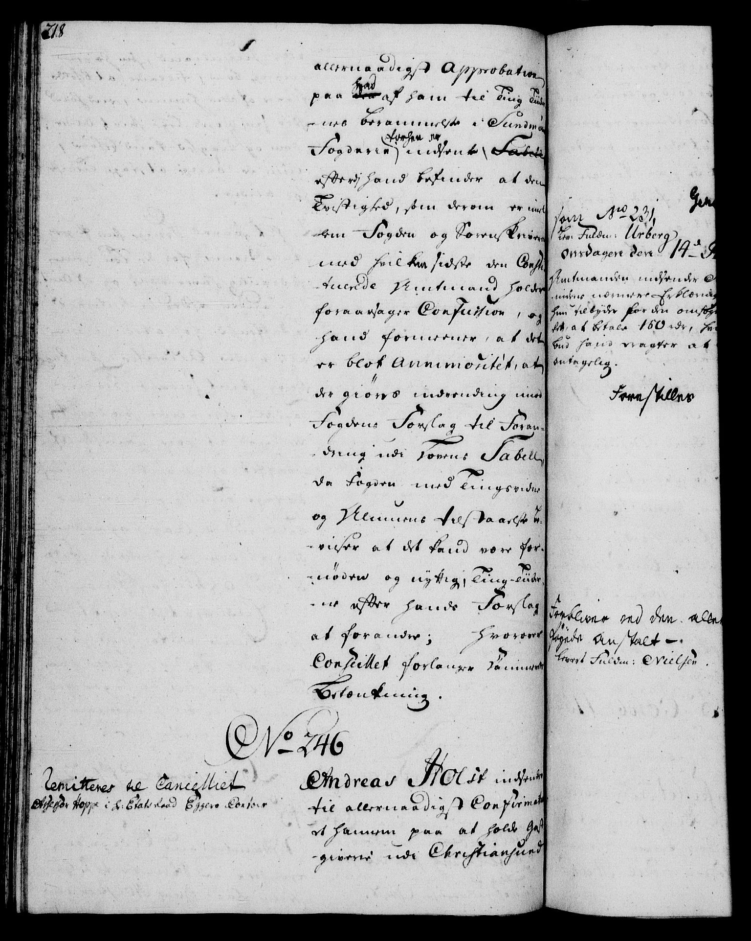 Rentekammeret, Kammerkanselliet, RA/EA-3111/G/Gh/Gha/L0031: Norsk ekstraktmemorialprotokoll (merket RK 53.76), 1751-1753, p. 218