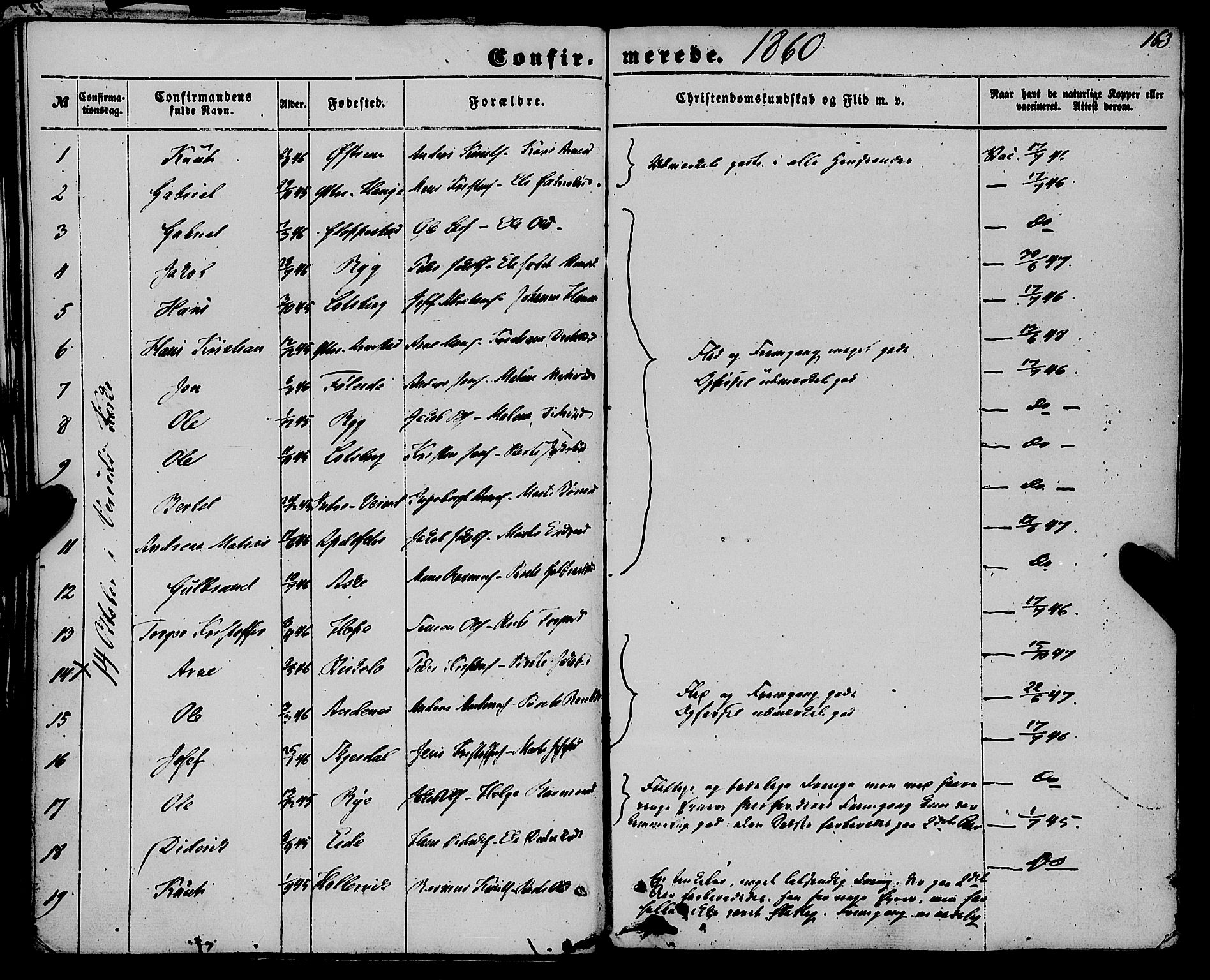 Gloppen sokneprestembete, AV/SAB-A-80101/H/Haa/Haaa/L0009: Parish register (official) no. A 9, 1855-1870, p. 163