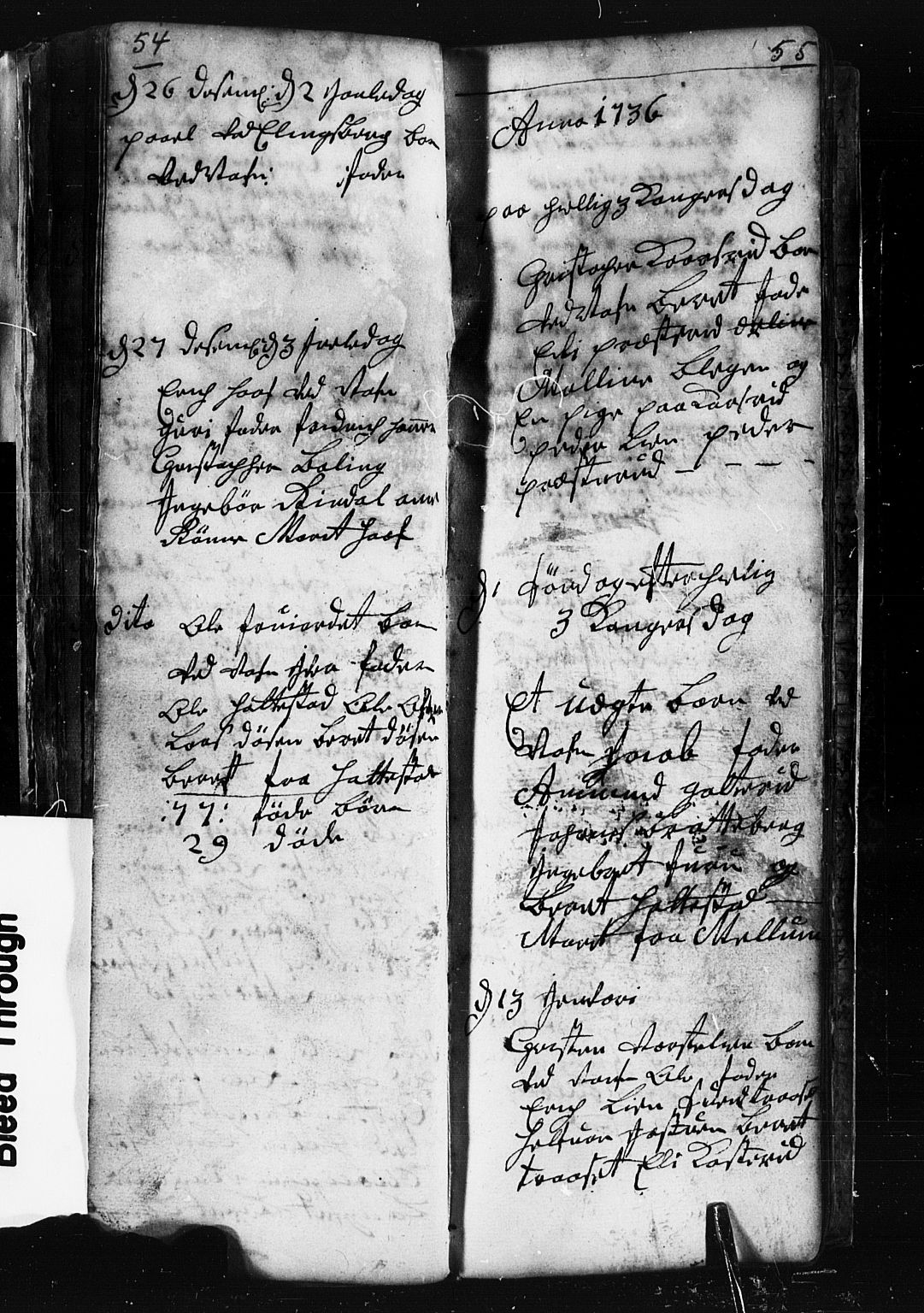 Fåberg prestekontor, SAH/PREST-086/H/Ha/Hab/L0001: Parish register (copy) no. 1, 1727-1767, p. 54-55