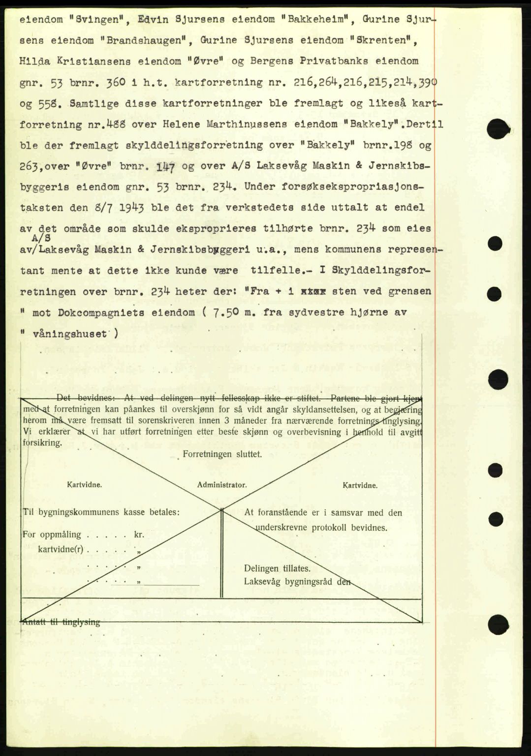 Midhordland sorenskriveri, SAB/A-3001/1/G/Gb/Gbk/L0007: Mortgage book no. A30-35, 1943-1944, Diary no: : 298/1944