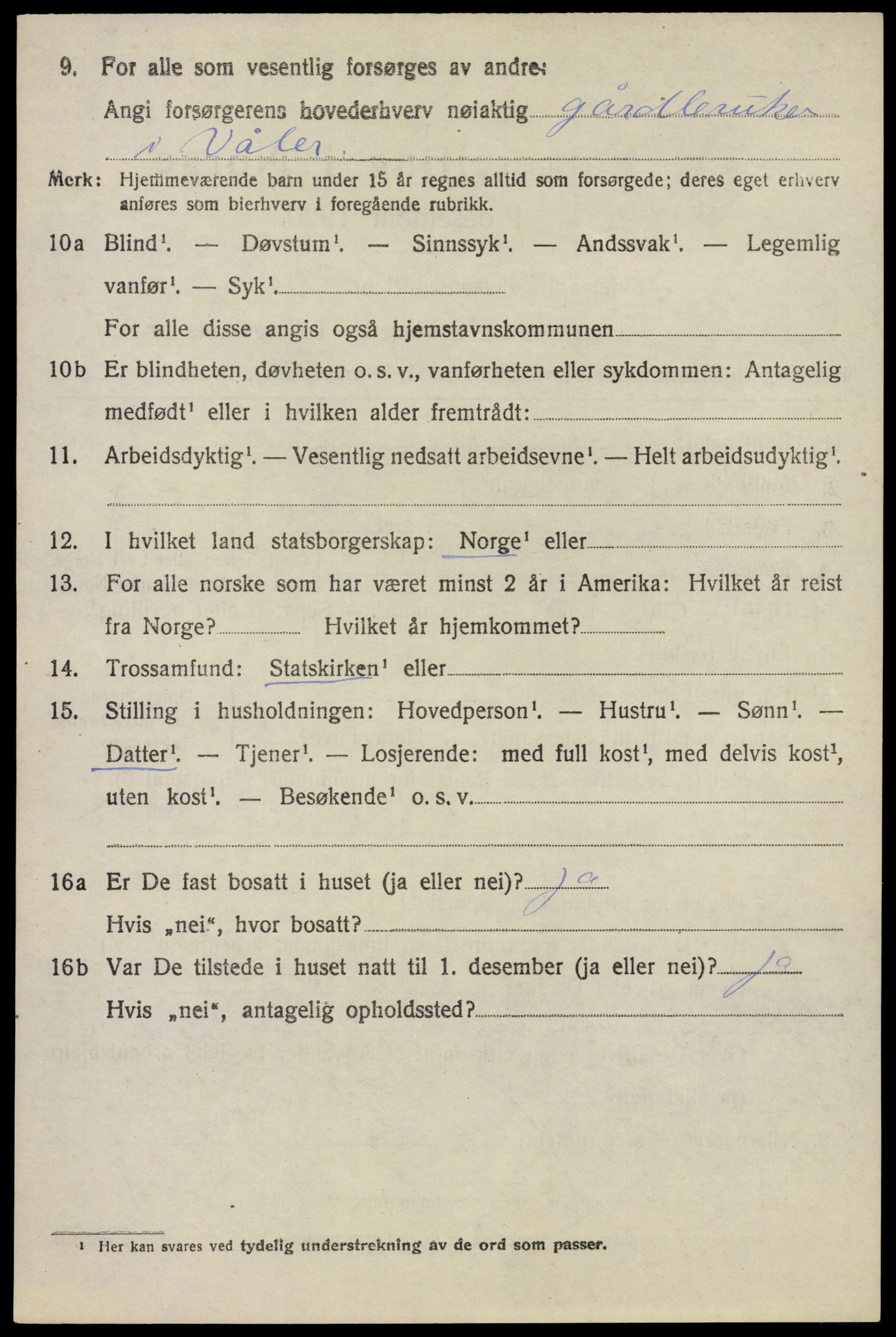 SAO, 1920 census for Våler, 1920, p. 1379