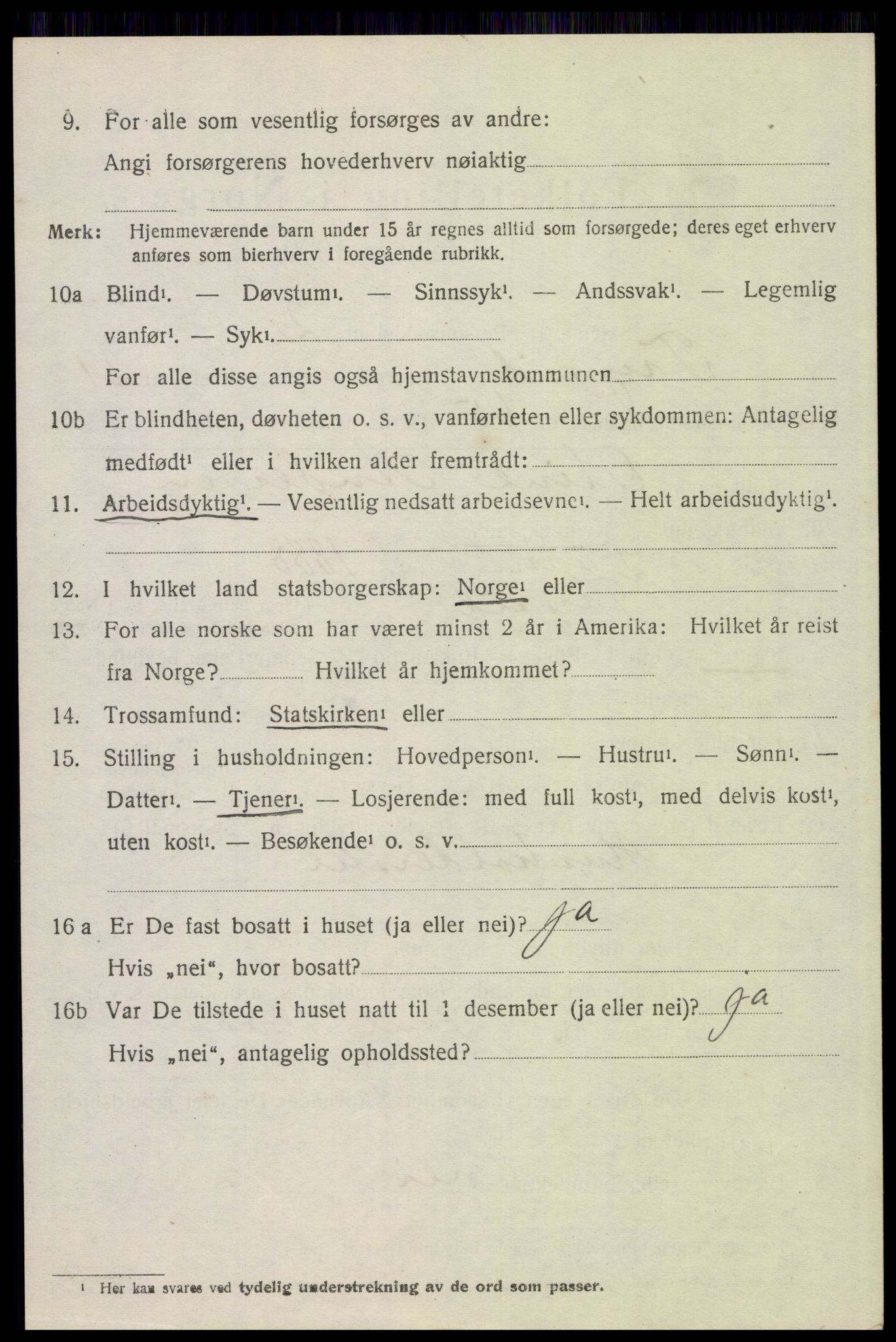 SAH, 1920 census for Trysil, 1920, p. 14540
