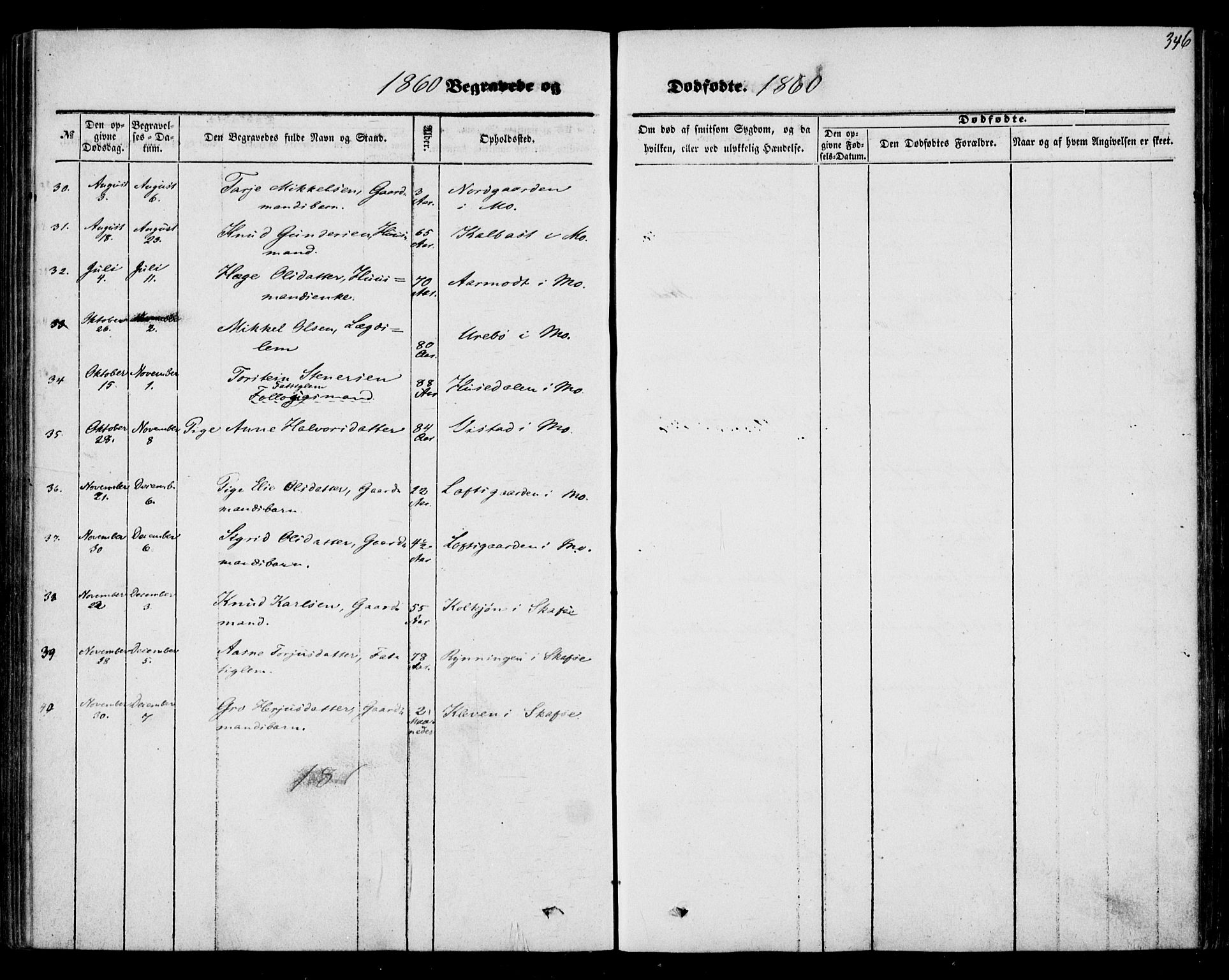 Mo kirkebøker, AV/SAKO-A-286/F/Fa/L0005: Parish register (official) no. I 5, 1844-1864, p. 346