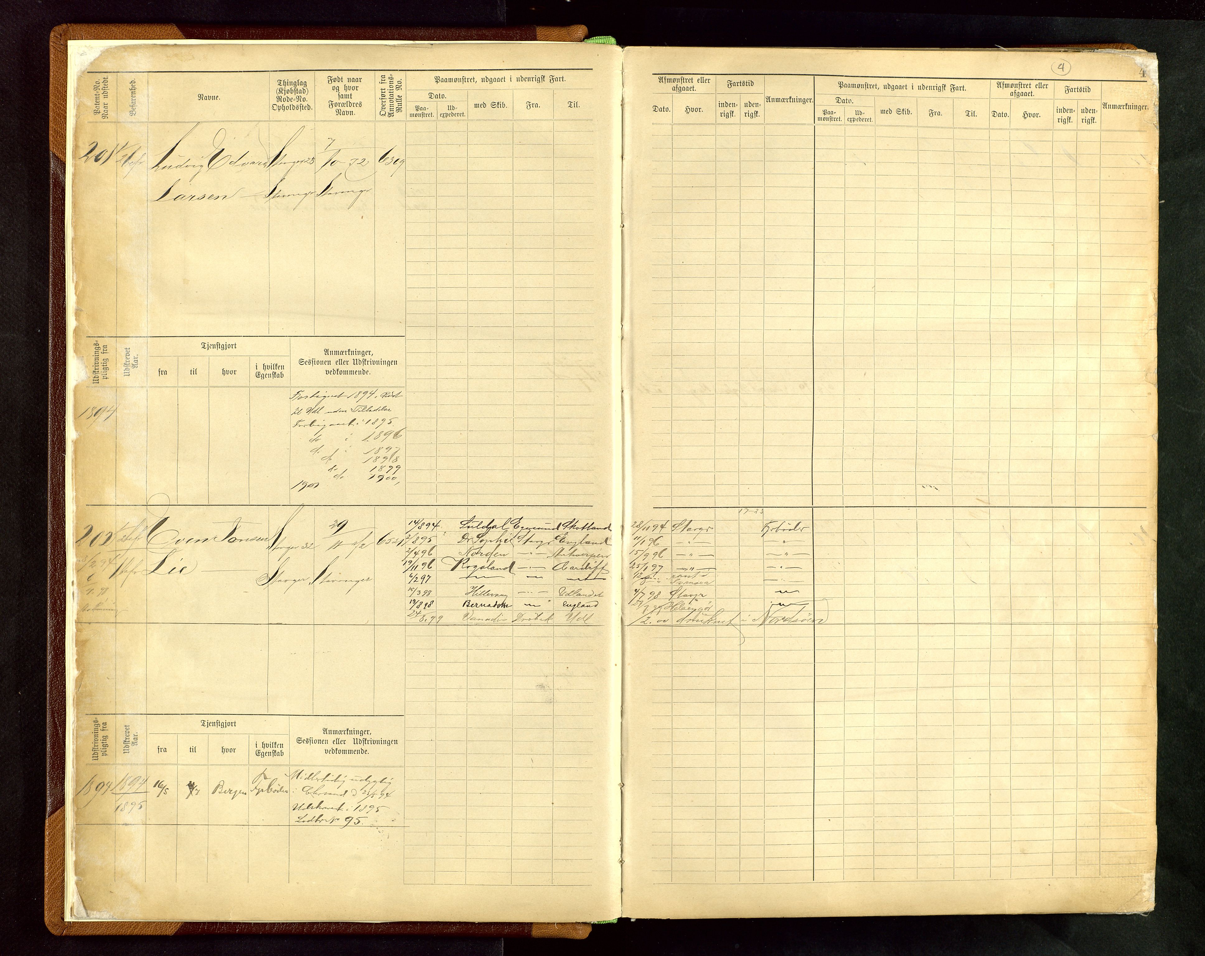 Stavanger sjømannskontor, AV/SAST-A-102006/F/Fe/L0005: Maskinist- og fyrbøterrulle, patentnr. 195-781 (dublett), 1894-1922, p. 8