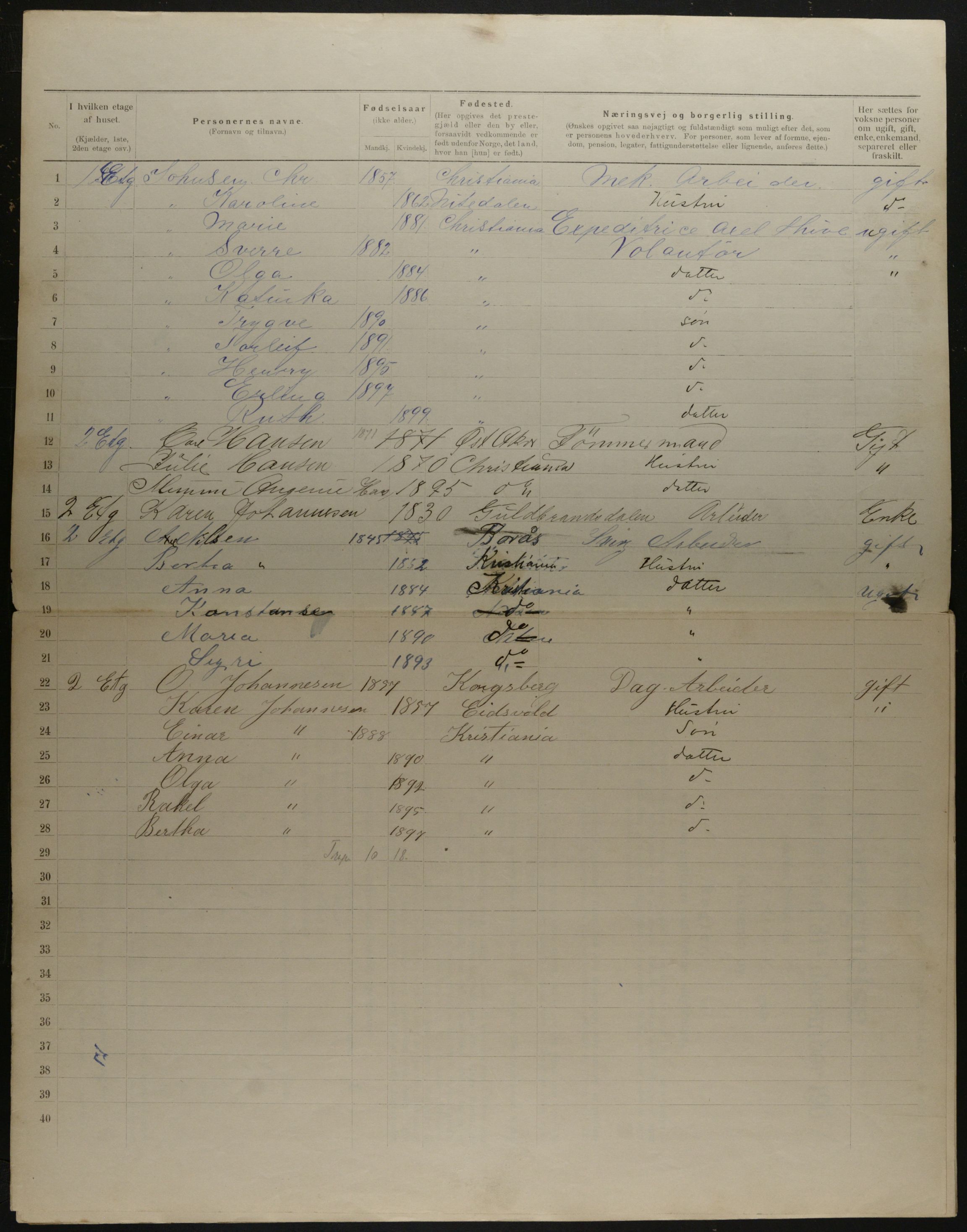 OBA, Municipal Census 1901 for Kristiania, 1901, p. 16442