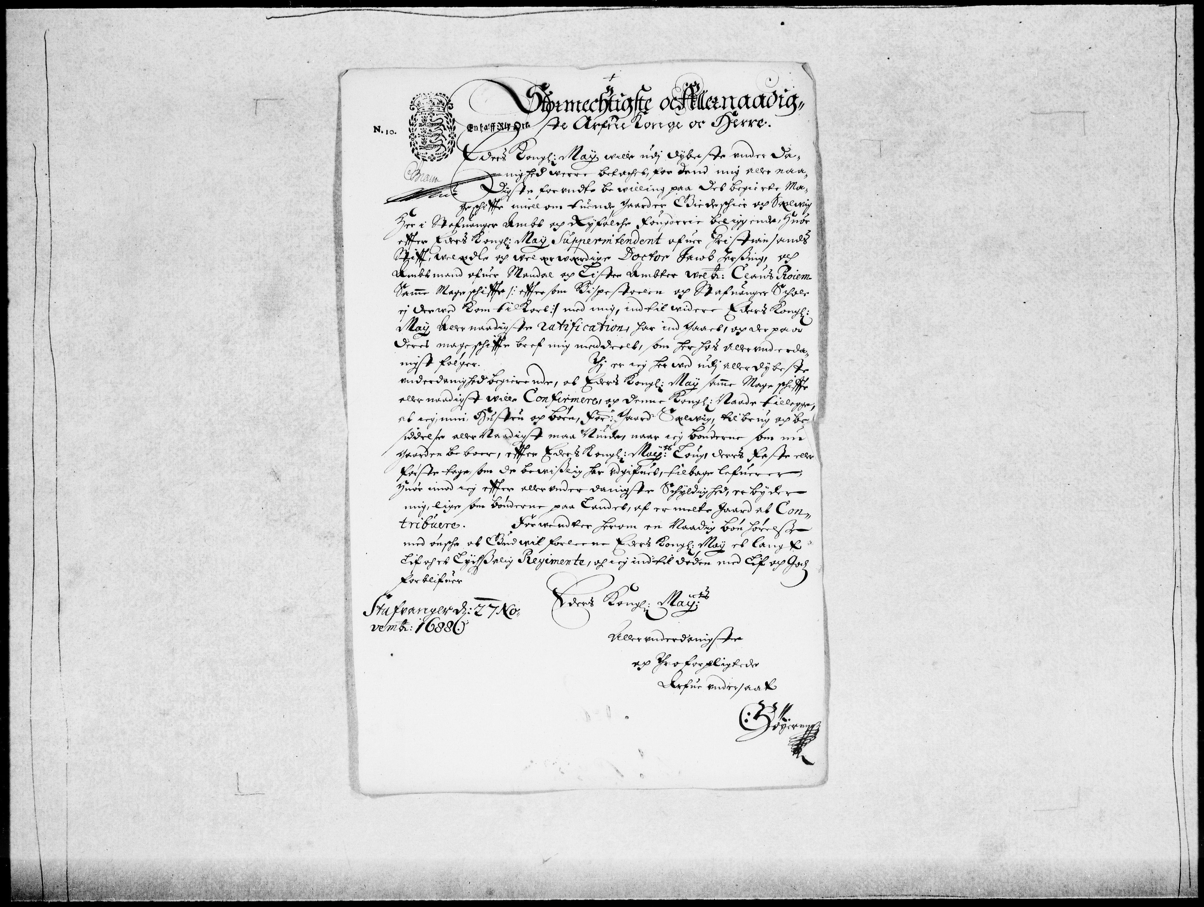 Danske Kanselli 1572-1799, AV/RA-EA-3023/F/Fc/Fcc/Fcca/L0042: Norske innlegg 1572-1799, 1688-1689, p. 462