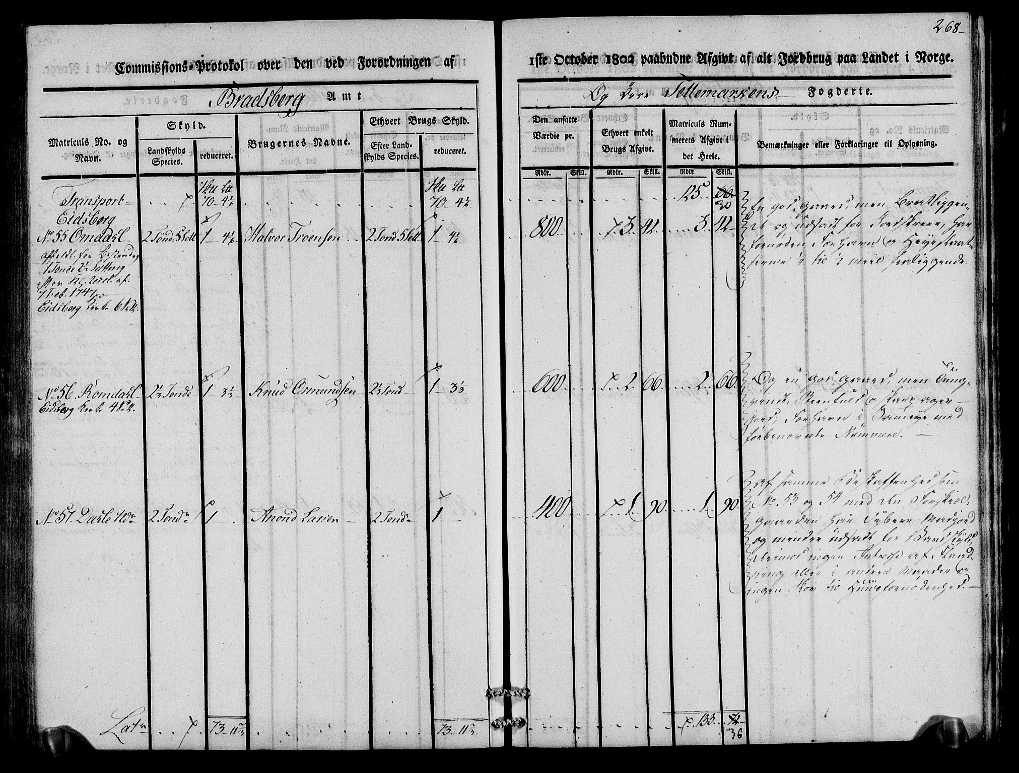 Rentekammeret inntil 1814, Realistisk ordnet avdeling, AV/RA-EA-4070/N/Ne/Nea/L0075: Øvre Telemarken fogderi. Kommisjonsprotokoll for fogderiets vestre del - Kviteseid, Vinje, Moland [):Fyresdal] og Lårdal prestegjeld., 1803, p. 270