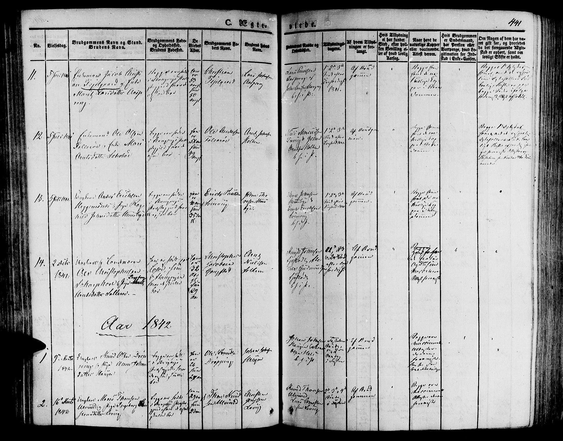 Ministerialprotokoller, klokkerbøker og fødselsregistre - Møre og Romsdal, AV/SAT-A-1454/592/L1024: Parish register (official) no. 592A03 /1, 1831-1849, p. 441