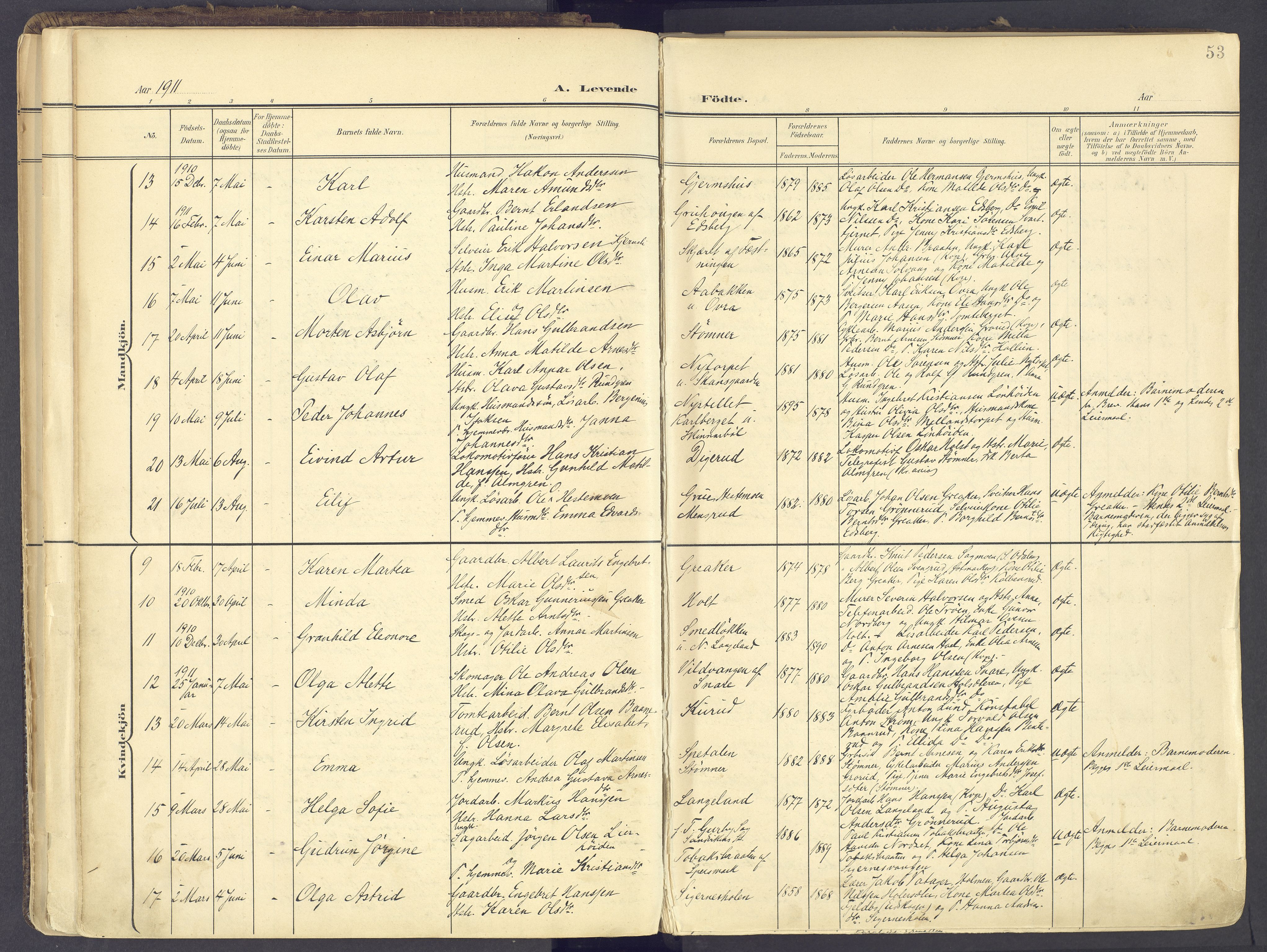 Vinger prestekontor, AV/SAH-PREST-024/H/Ha/Haa/L0017: Parish register (official) no. 17, 1901-1927, p. 53