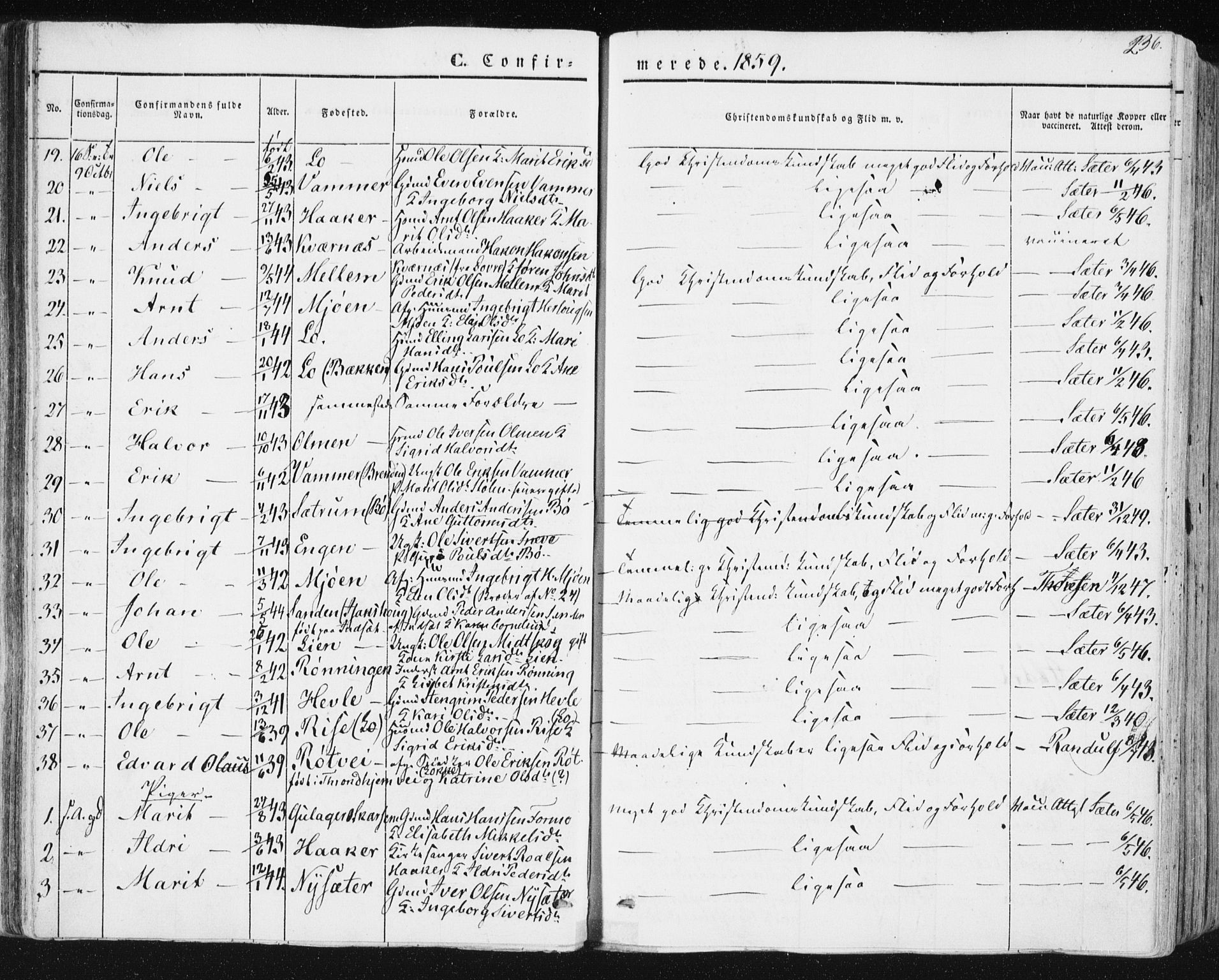 Ministerialprotokoller, klokkerbøker og fødselsregistre - Sør-Trøndelag, SAT/A-1456/678/L0899: Parish register (official) no. 678A08, 1848-1872, p. 236