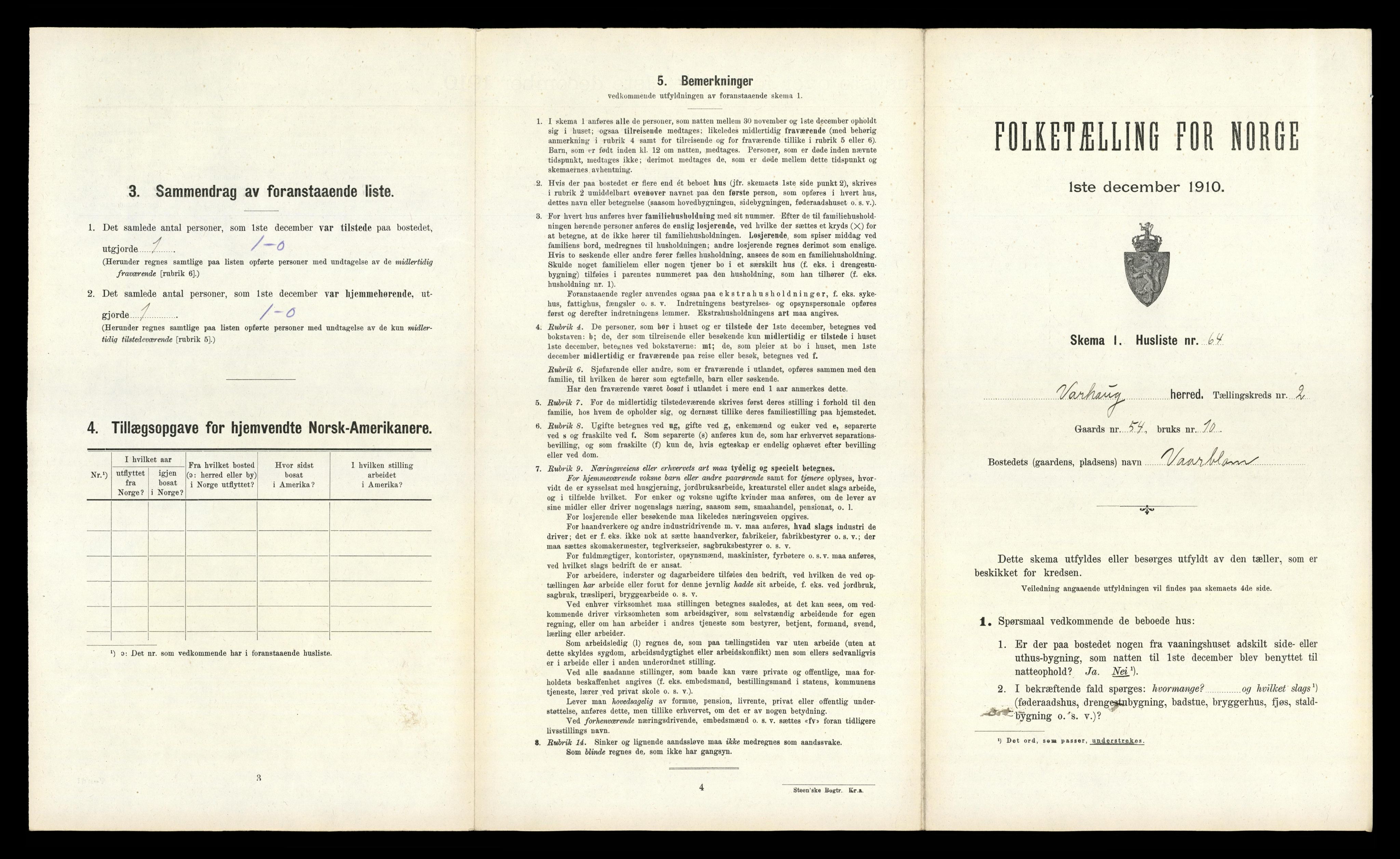 RA, 1910 census for Varhaug, 1910, p. 343
