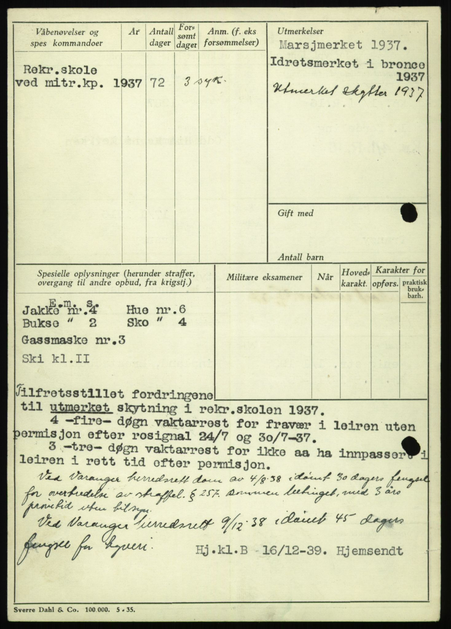 Forsvaret, Troms infanteriregiment nr. 16, AV/RA-RAFA-3146/P/Pa/L0021: Rulleblad for regimentets menige mannskaper, årsklasse 1937, 1937, p. 696