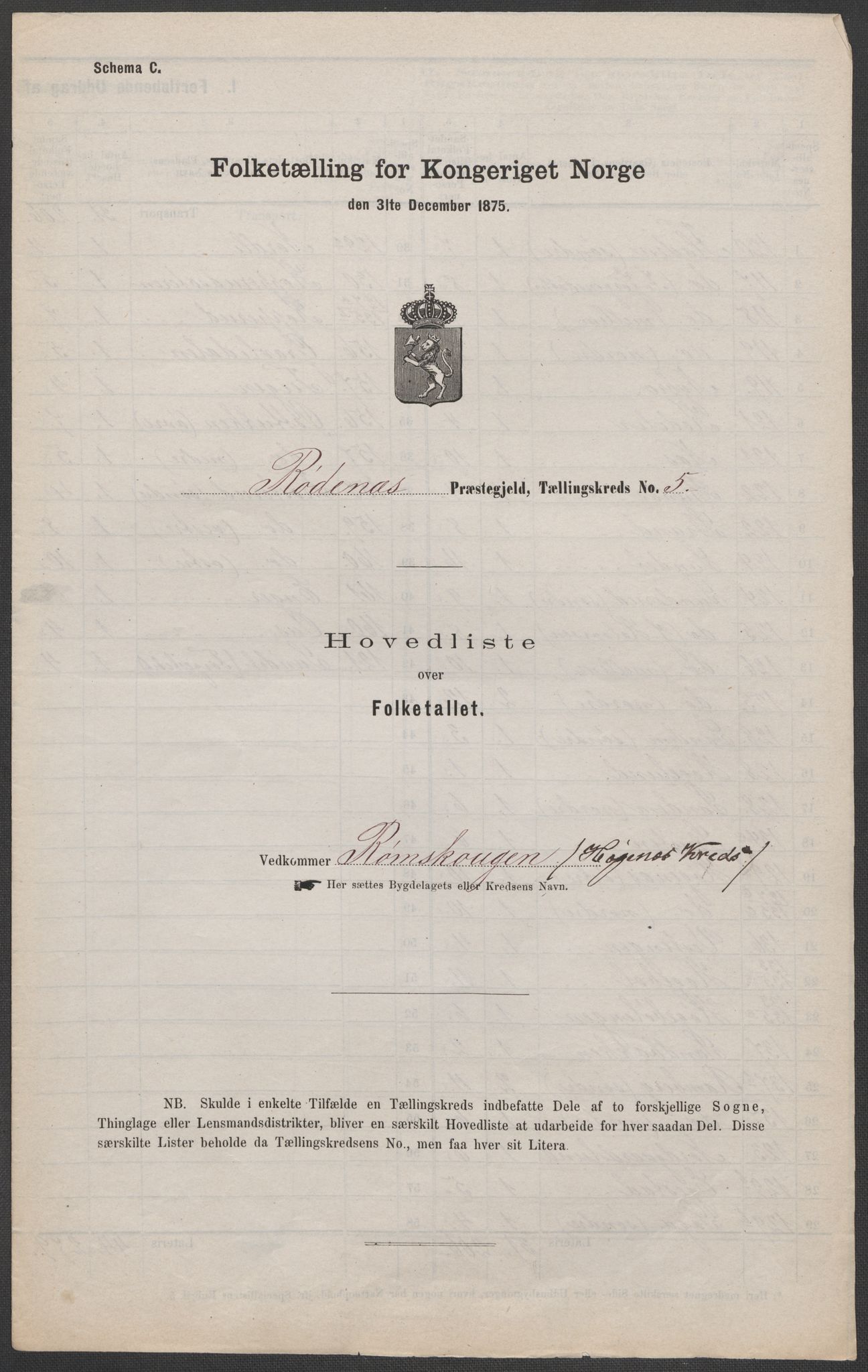 RA, 1875 census for 0120P Rødenes, 1875, p. 16