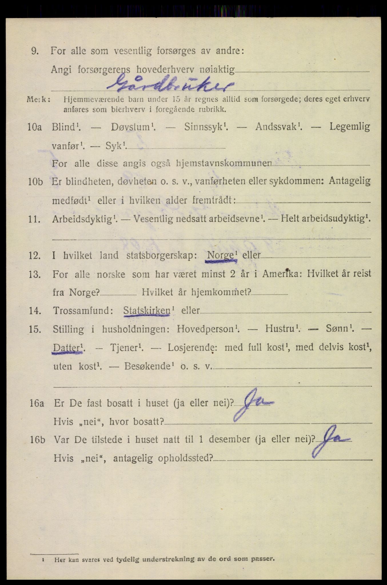 SAH, 1920 census for Dovre, 1920, p. 5189