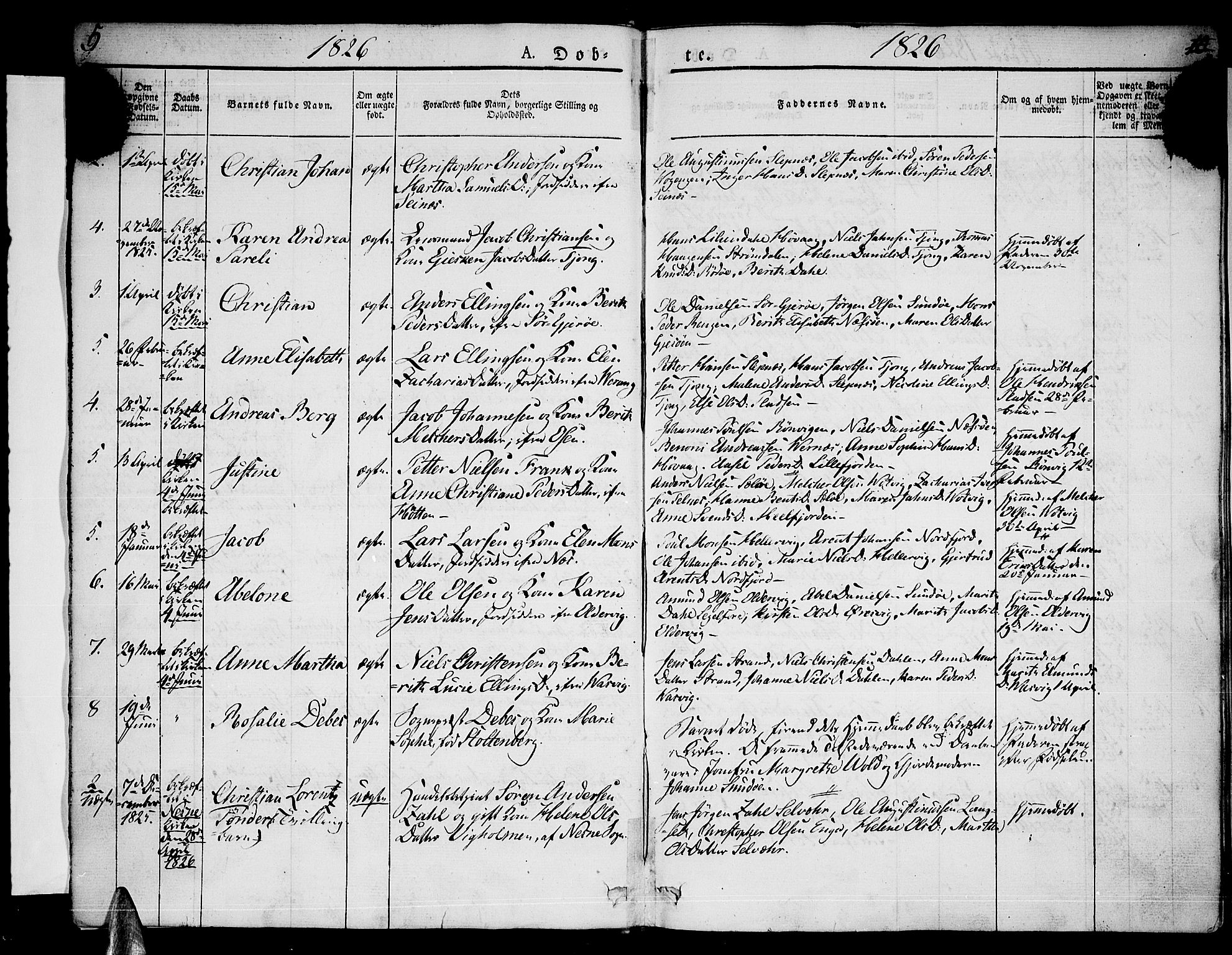 Ministerialprotokoller, klokkerbøker og fødselsregistre - Nordland, AV/SAT-A-1459/841/L0598: Parish register (official) no. 841A06 /1, 1825-1844, p. 5