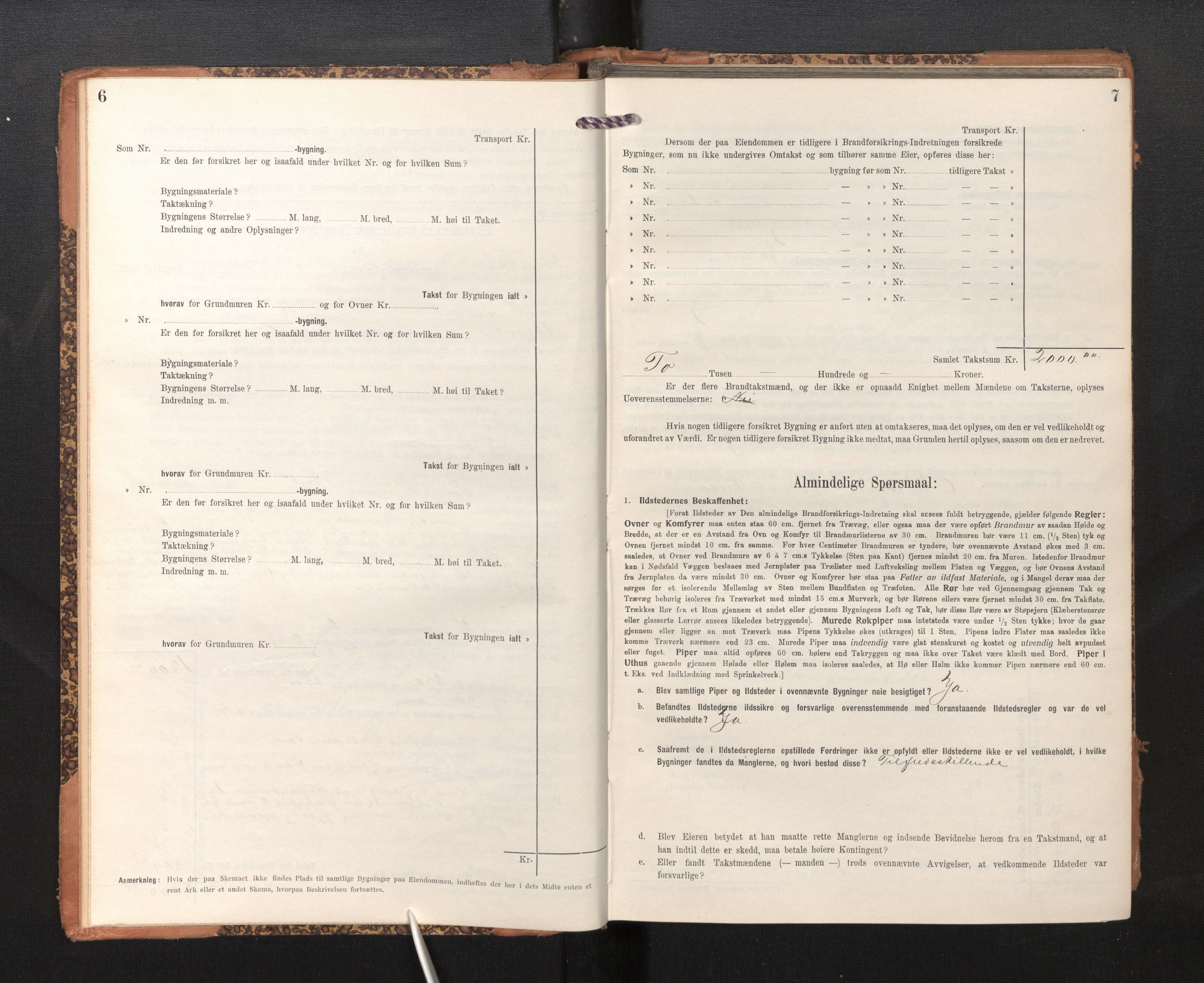 Lensmannen i Bruvik, AV/SAB-A-31301/0012/L0008: Branntakstprotokoll, skjematakst, 1914-1919, p. 6-7