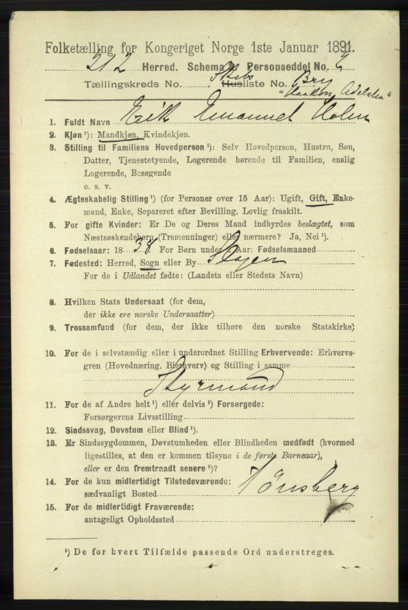 RA, 1891 census for 1116 Eigersund herred, 1891, p. 3433