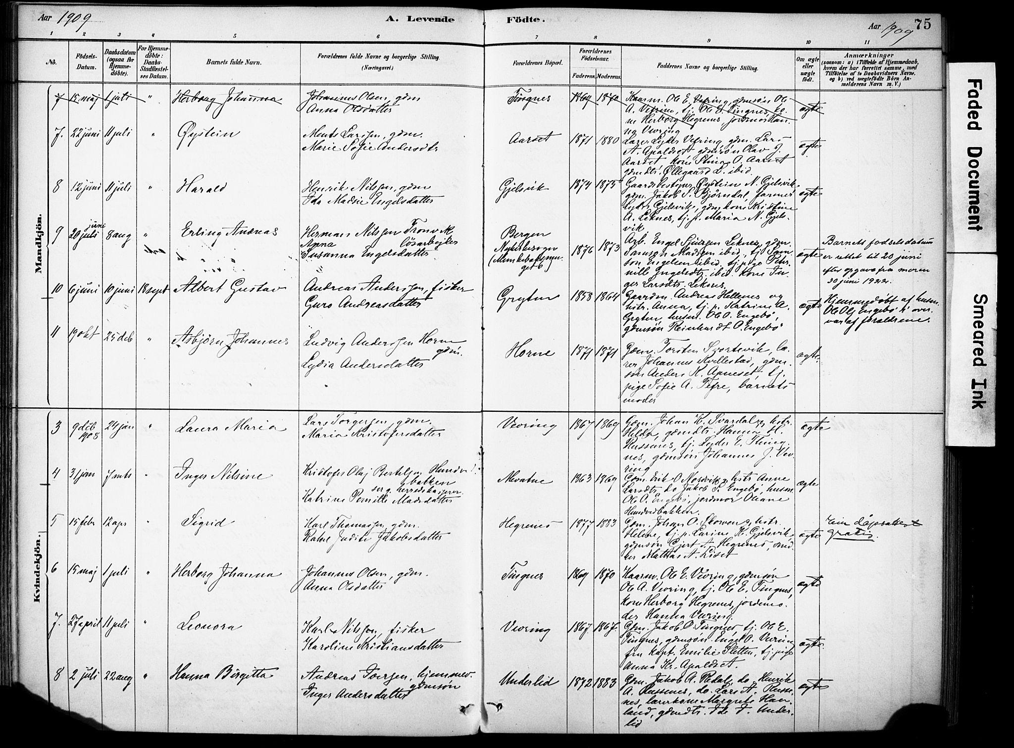 Førde sokneprestembete, AV/SAB-A-79901/H/Haa/Haae/L0001: Parish register (official) no. E 1, 1881-1911, p. 75