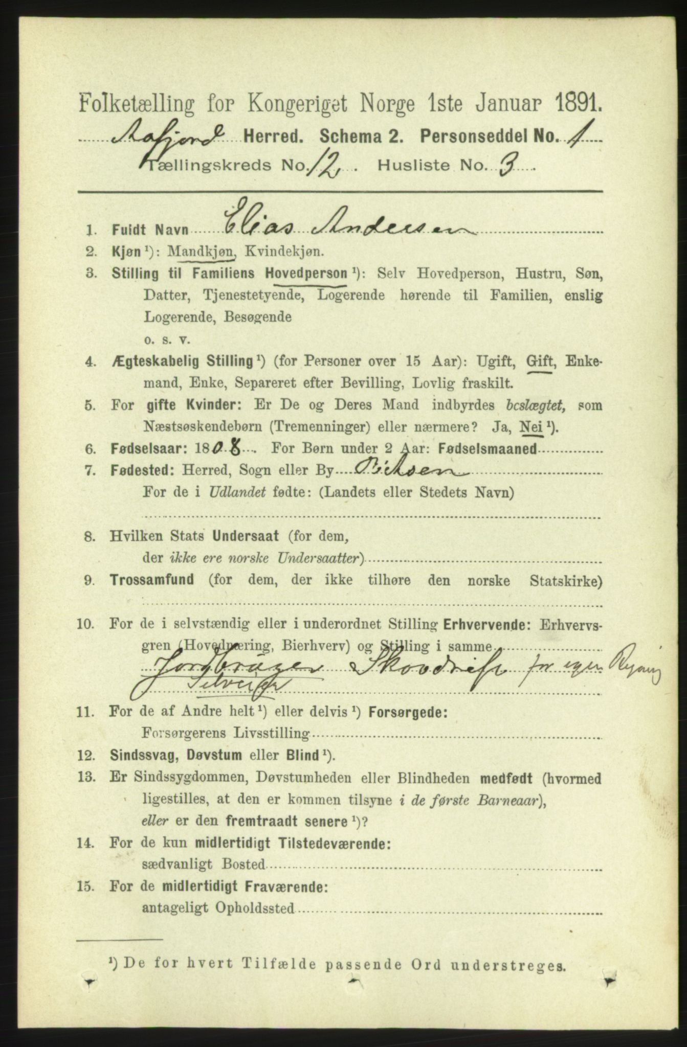 RA, 1891 census for 1630 Åfjord, 1891, p. 3757