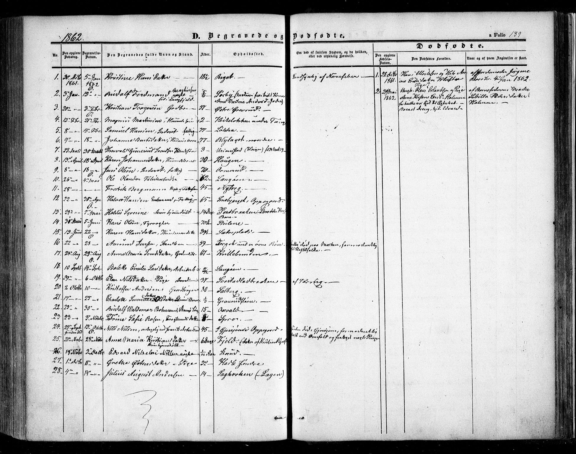 Nesodden prestekontor Kirkebøker, AV/SAO-A-10013/F/Fa/L0007: Parish register (official) no. I 7, 1848-1868, p. 189